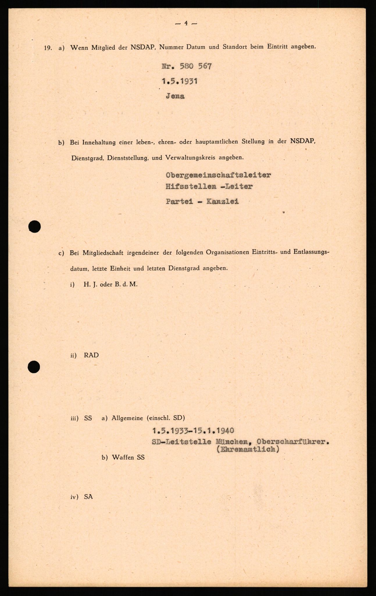 Forsvaret, Forsvarets overkommando II, AV/RA-RAFA-3915/D/Db/L0035: CI Questionaires. Tyske okkupasjonsstyrker i Norge. Tyskere., 1945-1946, s. 102