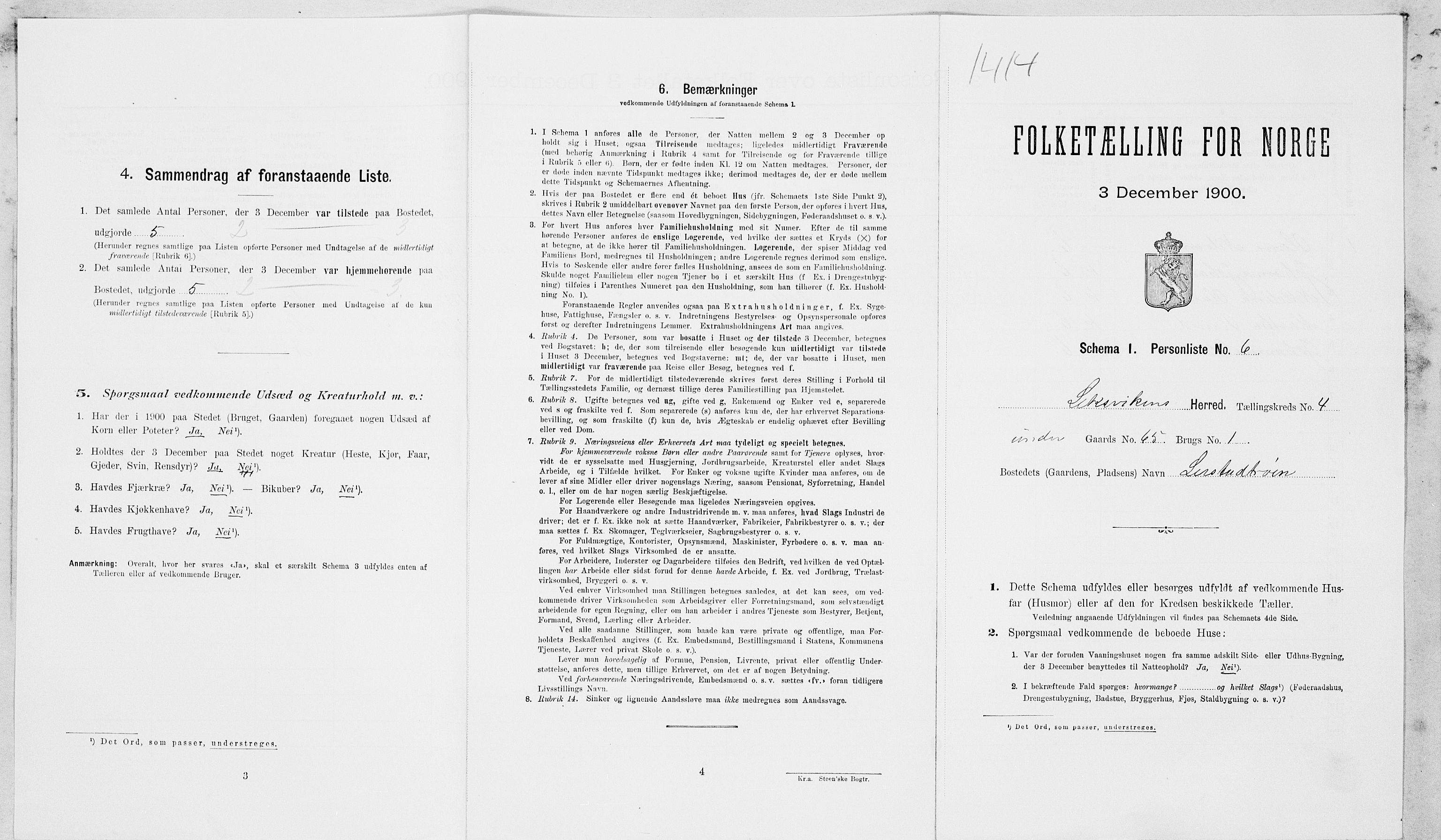 SAT, Folketelling 1900 for 1718 Leksvik herred, 1900, s. 478