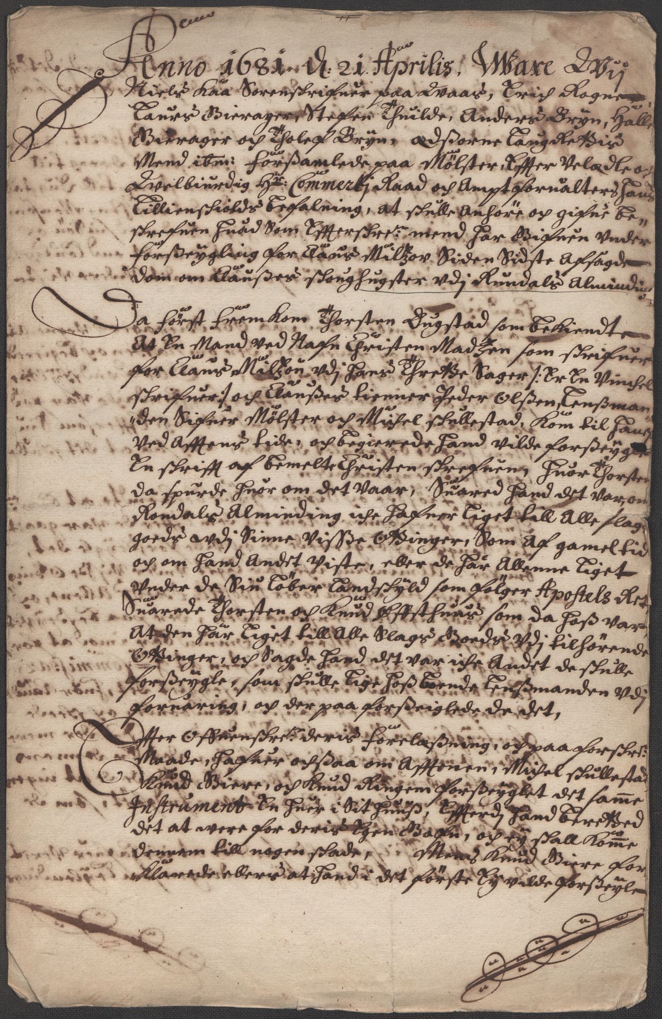 Rentekammeret inntil 1814, Realistisk ordnet avdeling, RA/EA-4070/Fb/L0015: Dokumenter om Raundalen allmenning i Voss. Claus Miltzows sak, 1684, s. 111