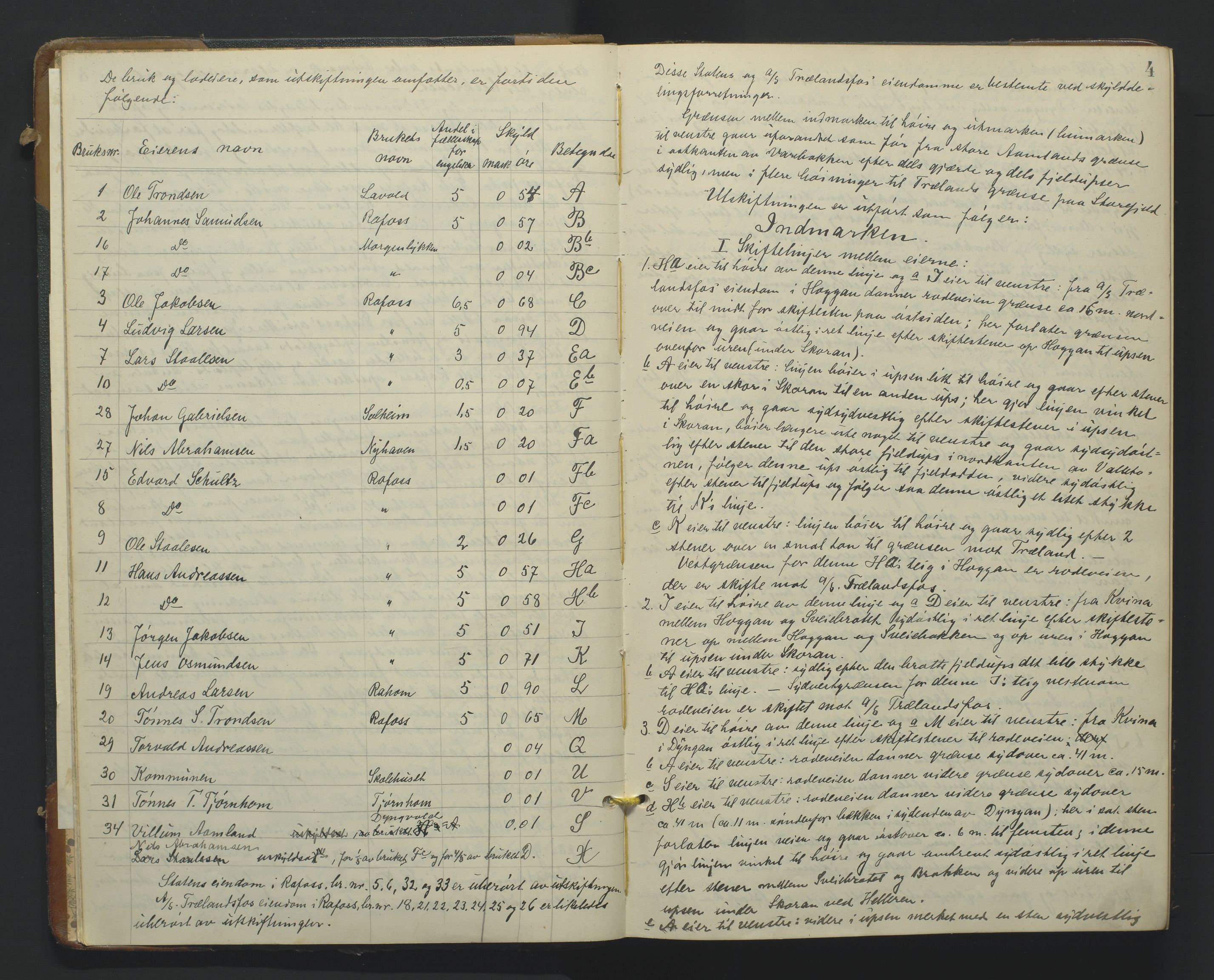 Utskiftningsformannen i Lister og Mandal amt, AV/SAK-1541-0003/F/Fa/Faa/L0053: Utskiftningsprotokoll med register nr B-8, 1914-1919, s. 3b-4a
