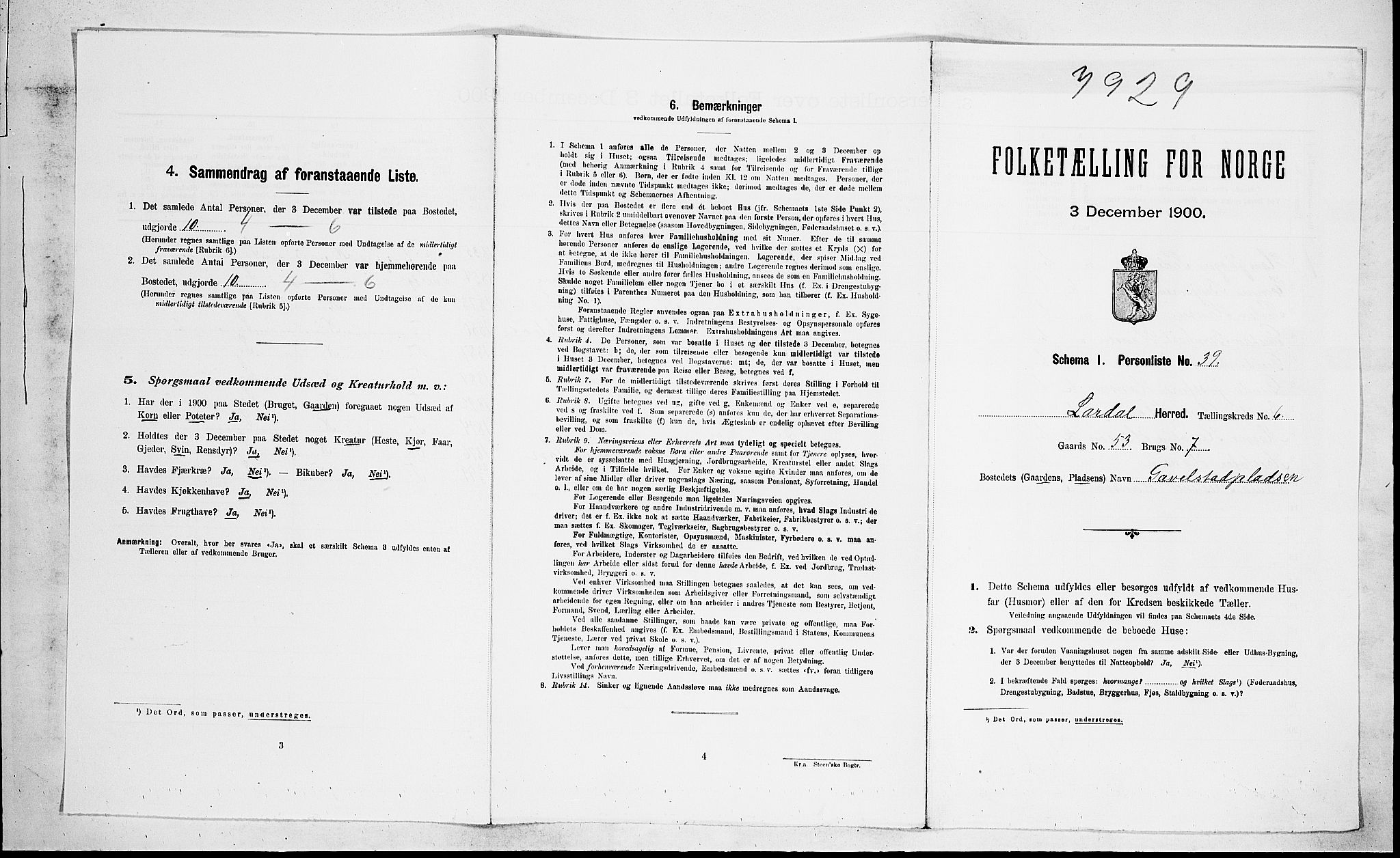 RA, Folketelling 1900 for 0728 Lardal herred, 1900, s. 881