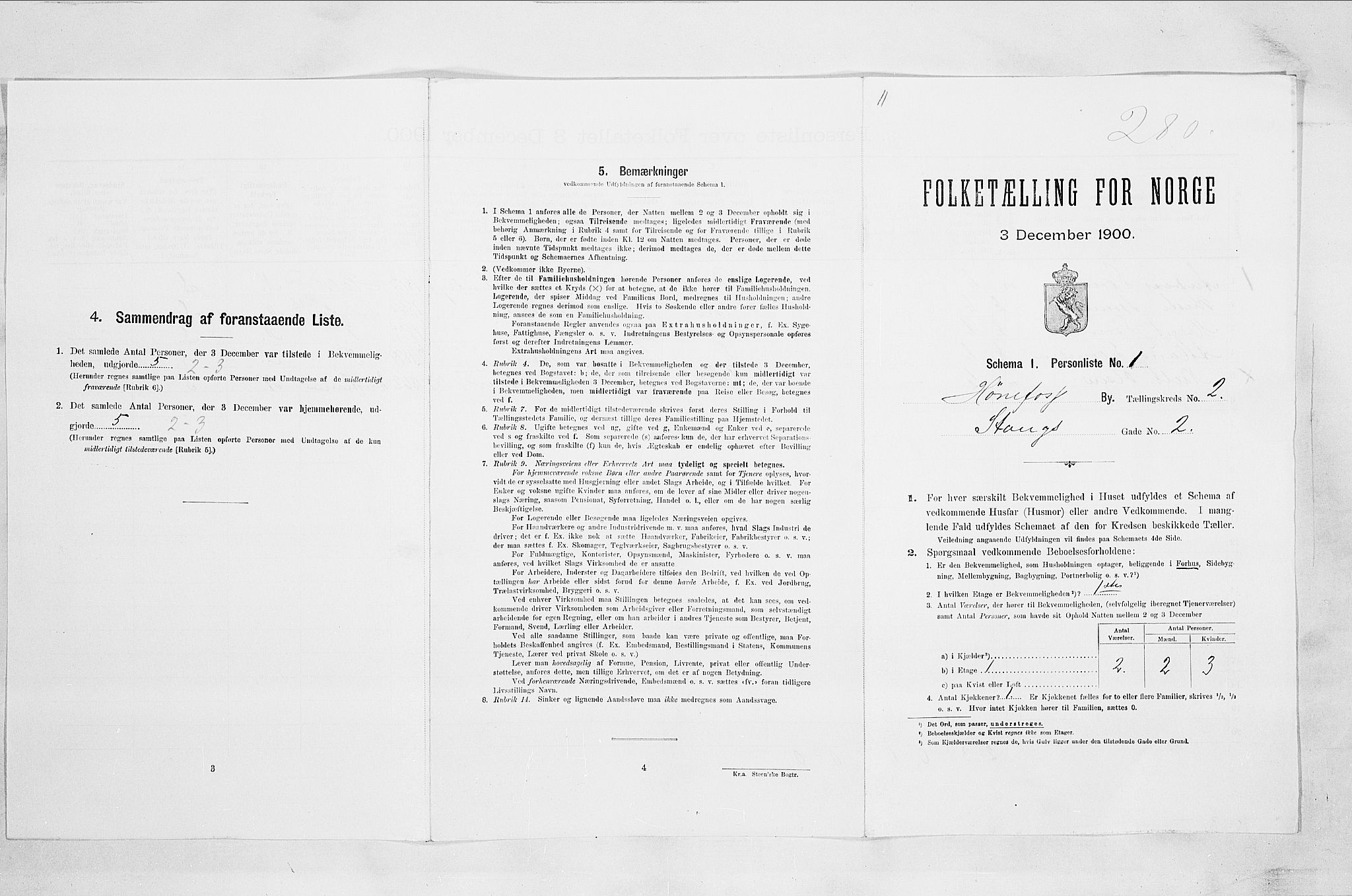 RA, Folketelling 1900 for 0601 Hønefoss kjøpstad, 1900, s. 243