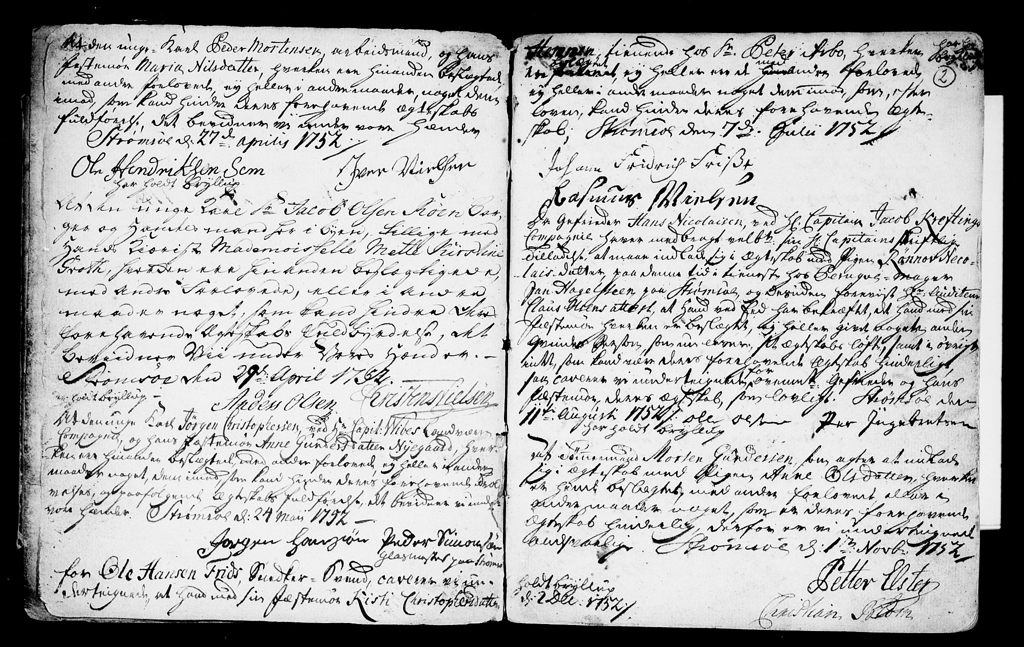 Strømsø kirkebøker, SAKO/A-246/H/Hb/L0001: Forlovererklæringer nr. 1, 1752-1815, s. 2