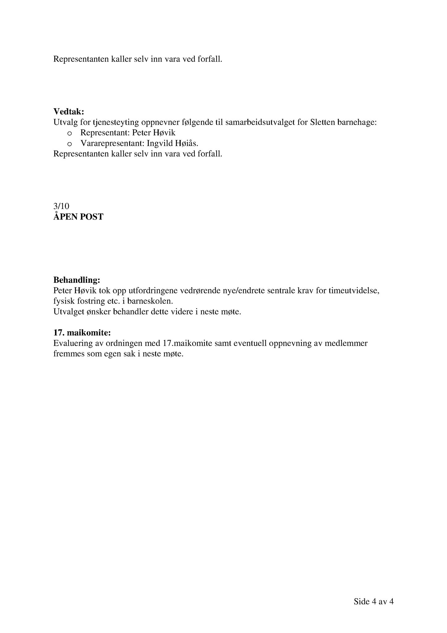 Klæbu Kommune, TRKO/KK/14-UTY/L003: Utvalg for tjenesteyting - Møtedokumenter, 2010, s. 8