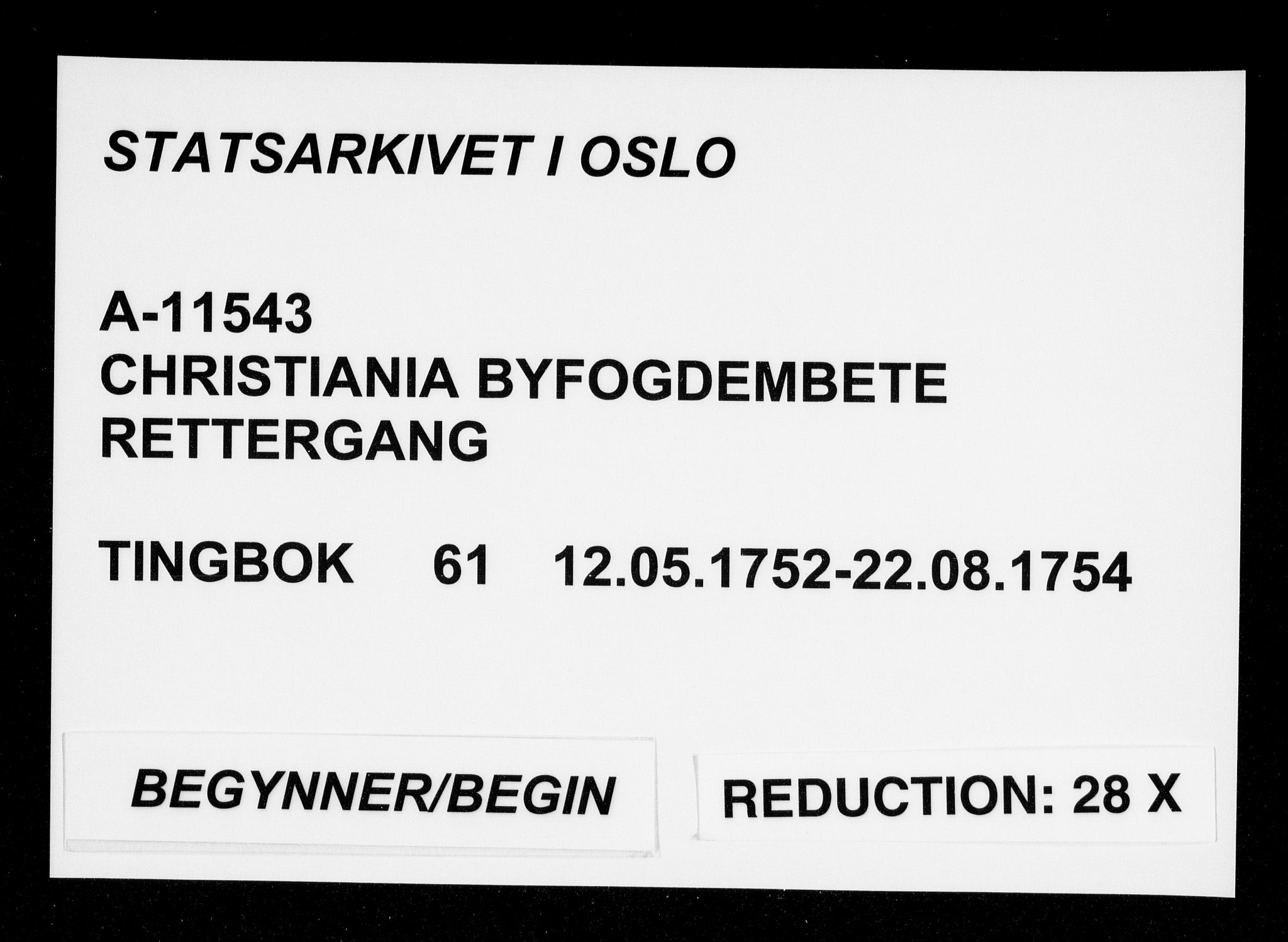 Christiania byfogd, AV/SAO-A-11543/F/Fb/L0061: Tingbok, 1752-1754