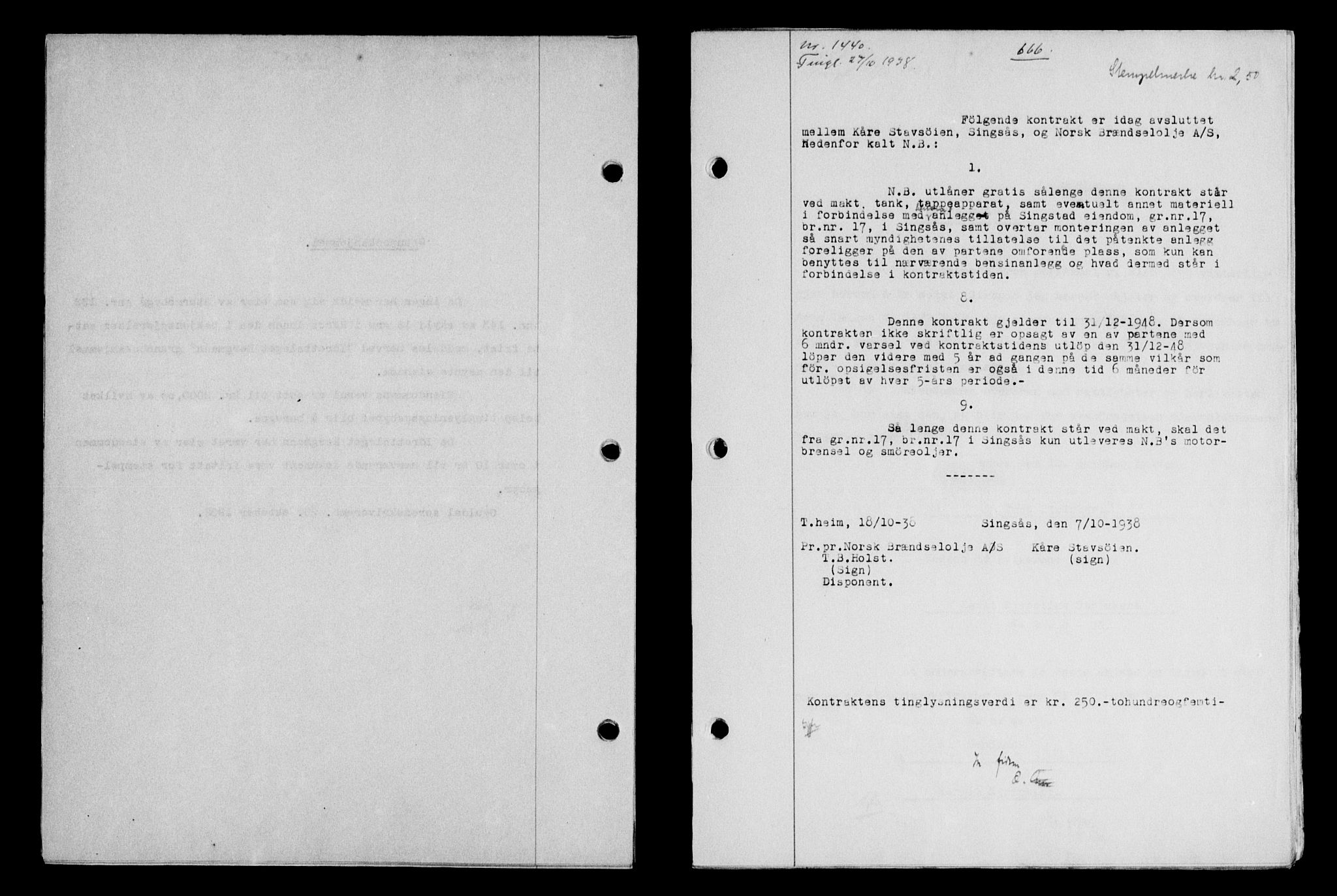 Gauldal sorenskriveri, SAT/A-0014/1/2/2C/L0049: Pantebok nr. 53, 1938-1938, Dagboknr: 1440/1938