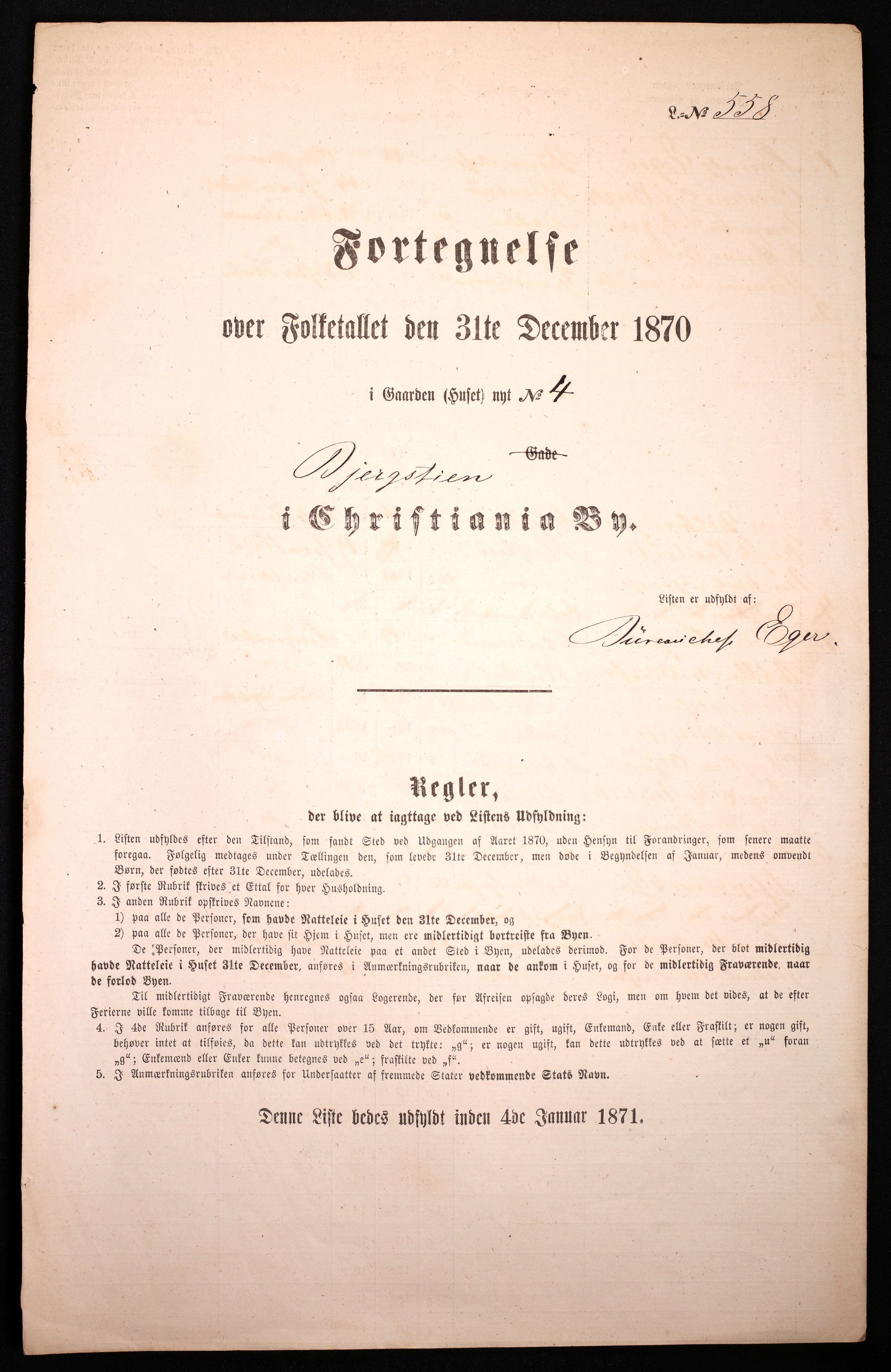 RA, Folketelling 1870 for 0301 Kristiania kjøpstad, 1870, s. 422