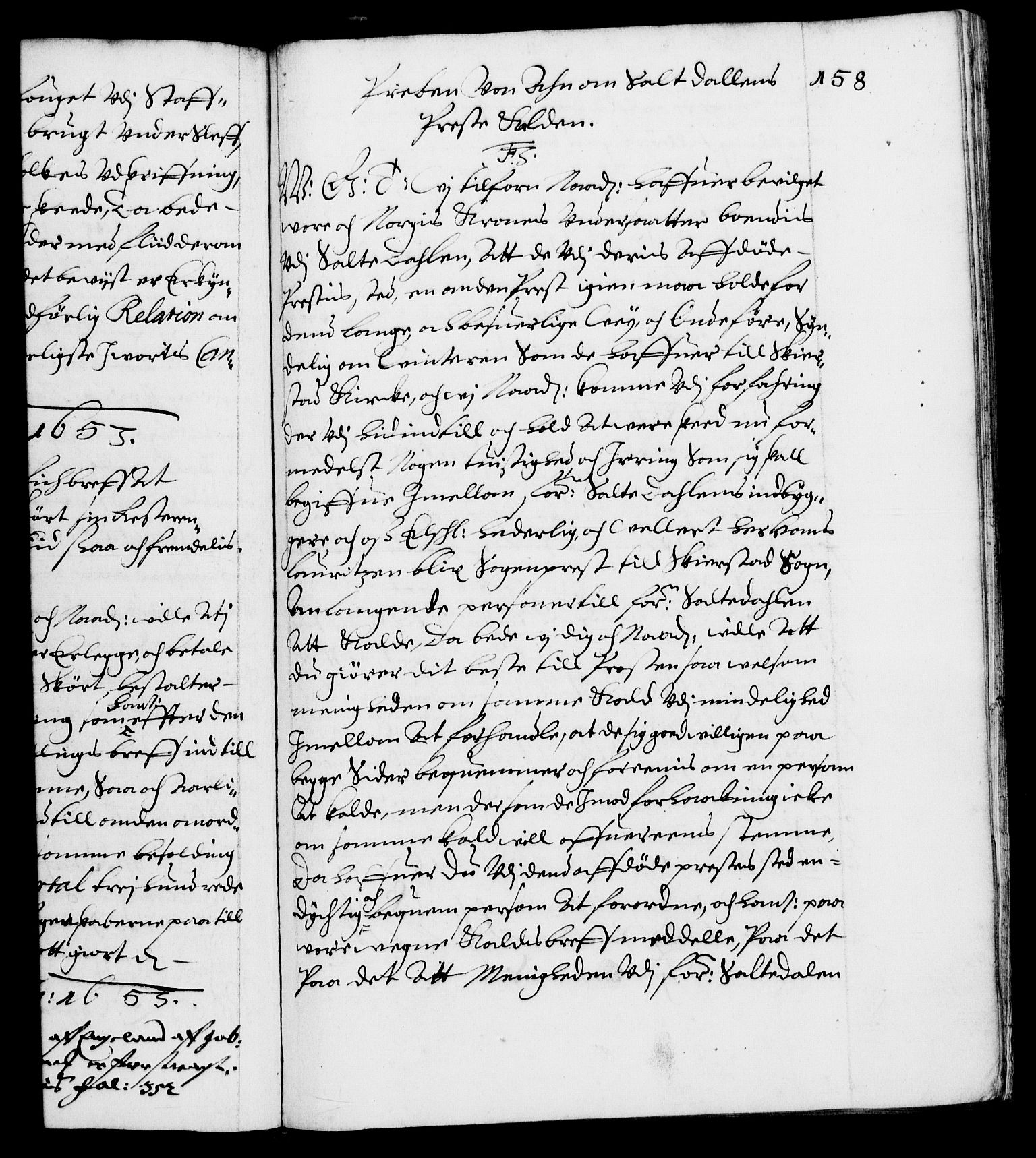 Danske Kanselli 1572-1799, AV/RA-EA-3023/F/Fc/Fca/Fcab/L0009: Norske tegnelser (mikrofilm), 1653-1656, s. 158a
