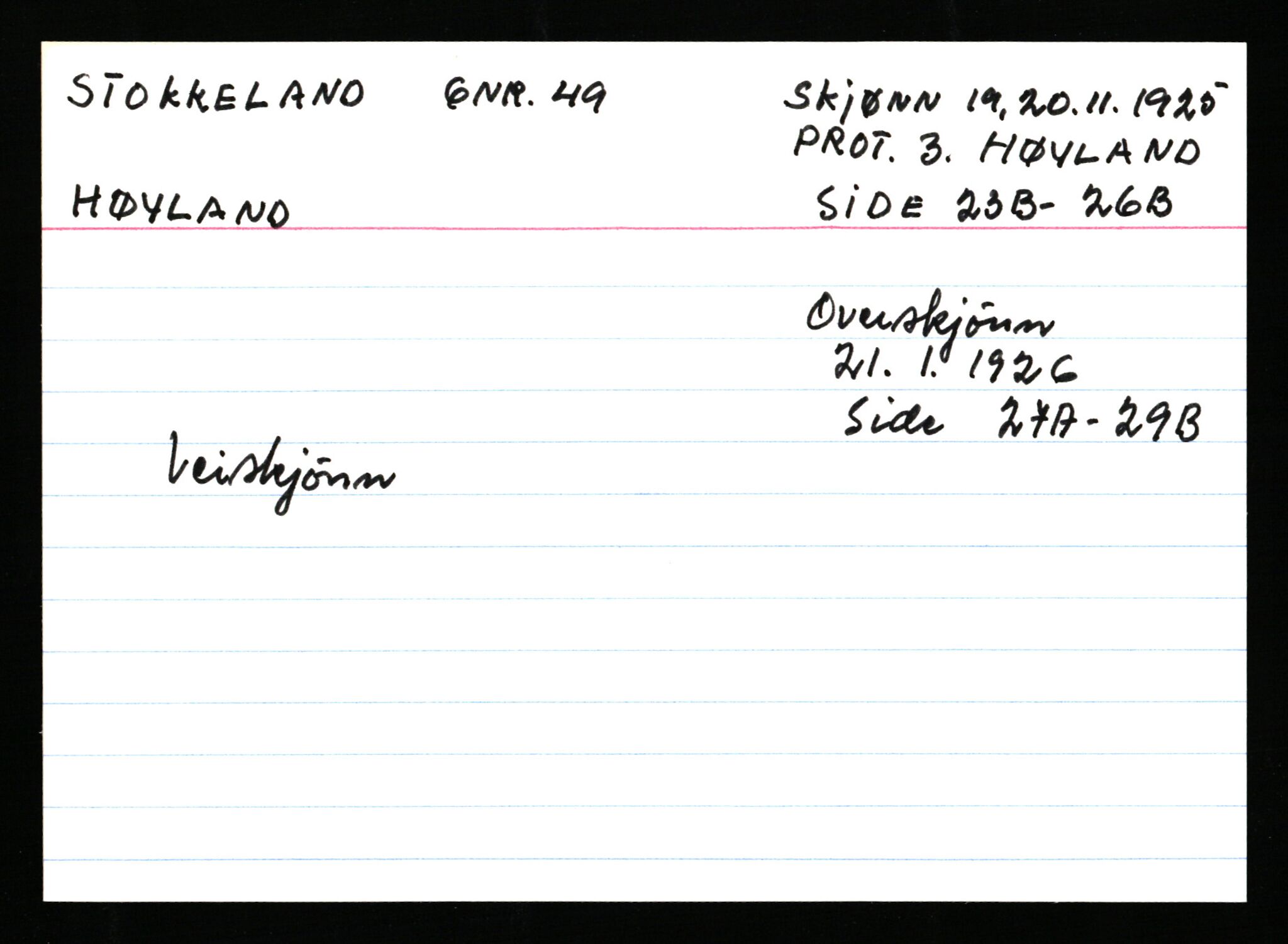 Statsarkivet i Stavanger, AV/SAST-A-101971/03/Y/Ym/L0056: Åstedskort sortert etter gårdsnavn: Stokkeland - Sund, 1600-1950, s. 6