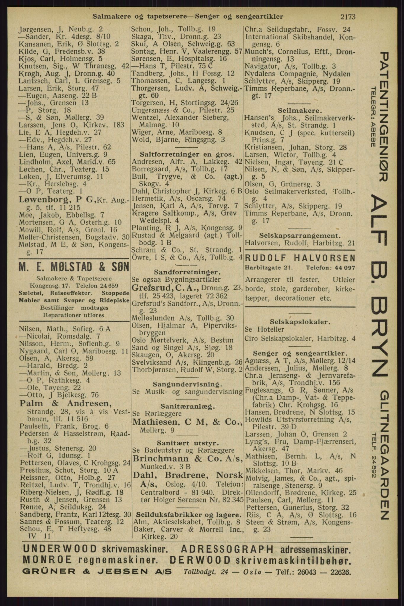 Kristiania/Oslo adressebok, PUBL/-, 1929, s. 2173