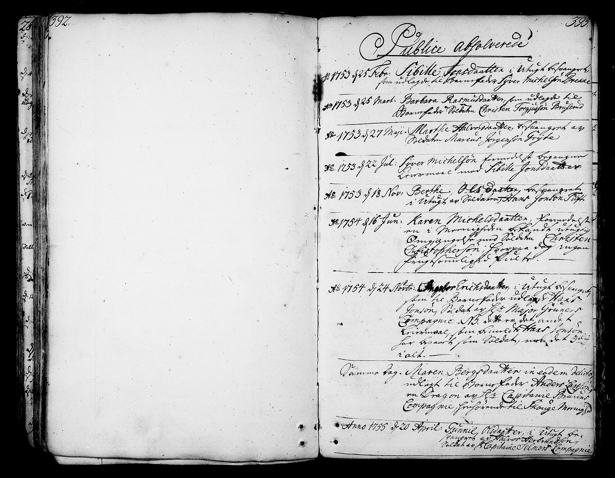 Sande Kirkebøker, AV/SAKO-A-53/F/Fa/L0001: Ministerialbok nr. 1, 1753-1803, s. 392-393