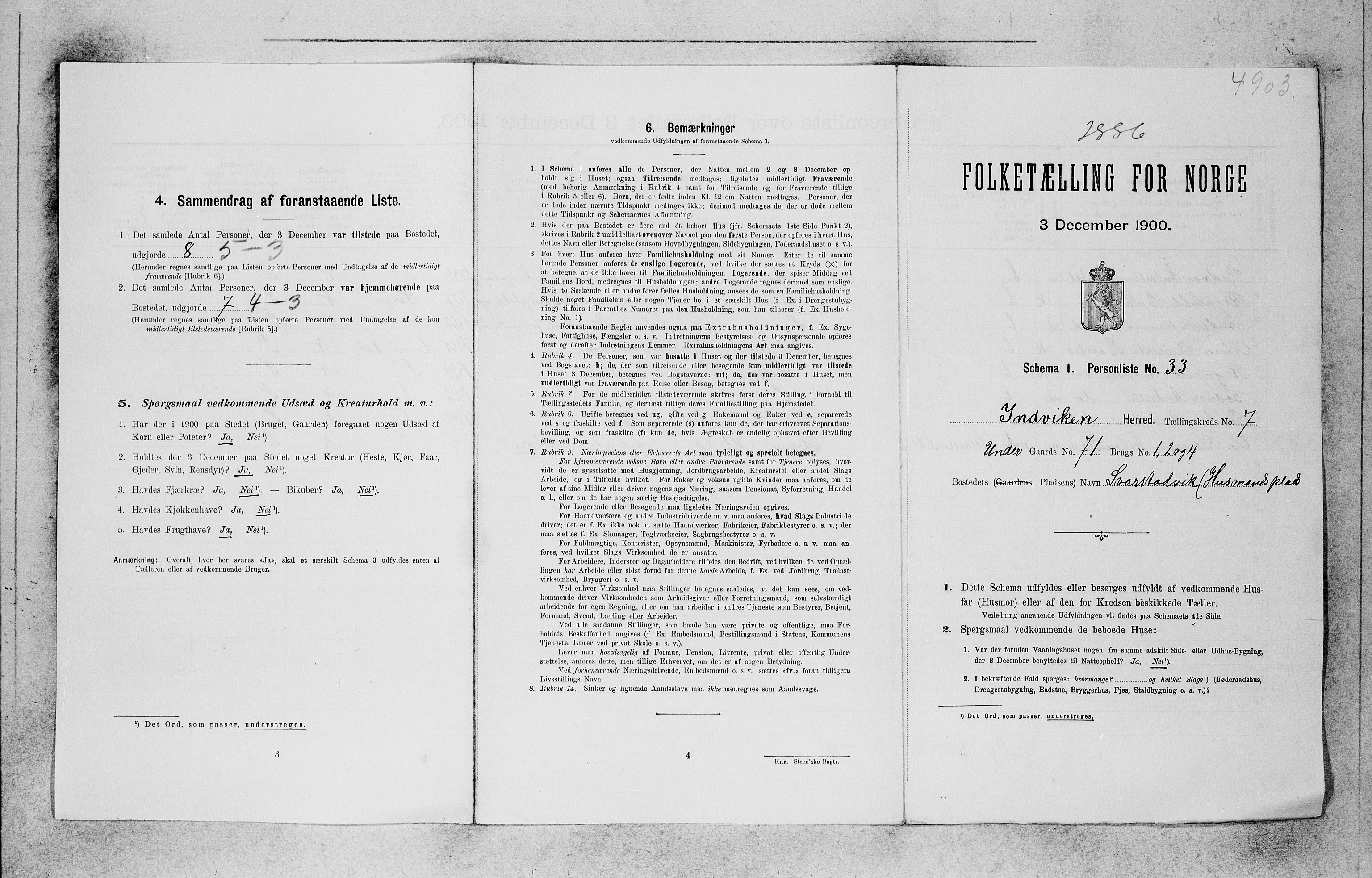 SAB, Folketelling 1900 for 1447 Innvik herred, 1900, s. 60