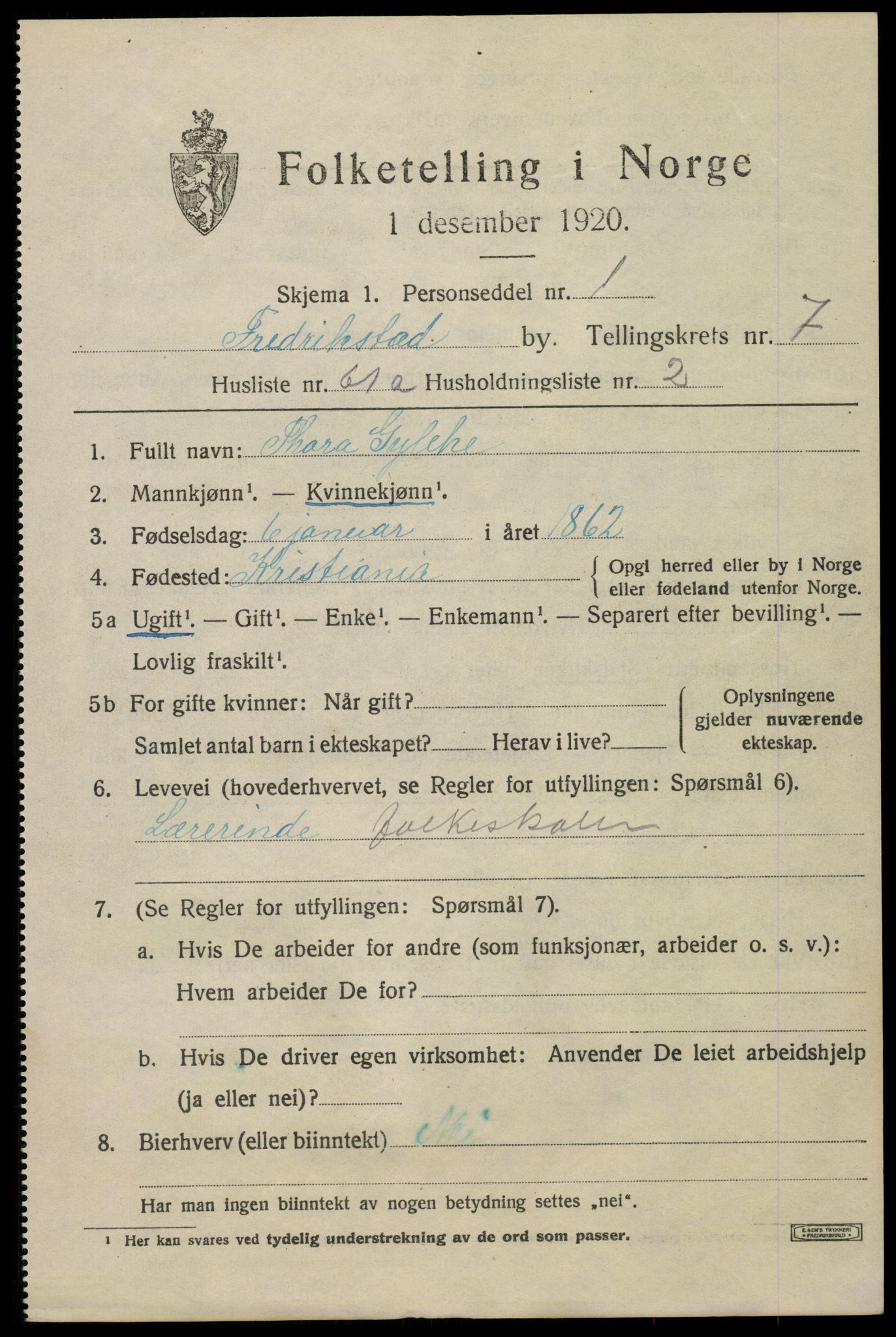 SAO, Folketelling 1920 for 0103 Fredrikstad kjøpstad, 1920, s. 22895