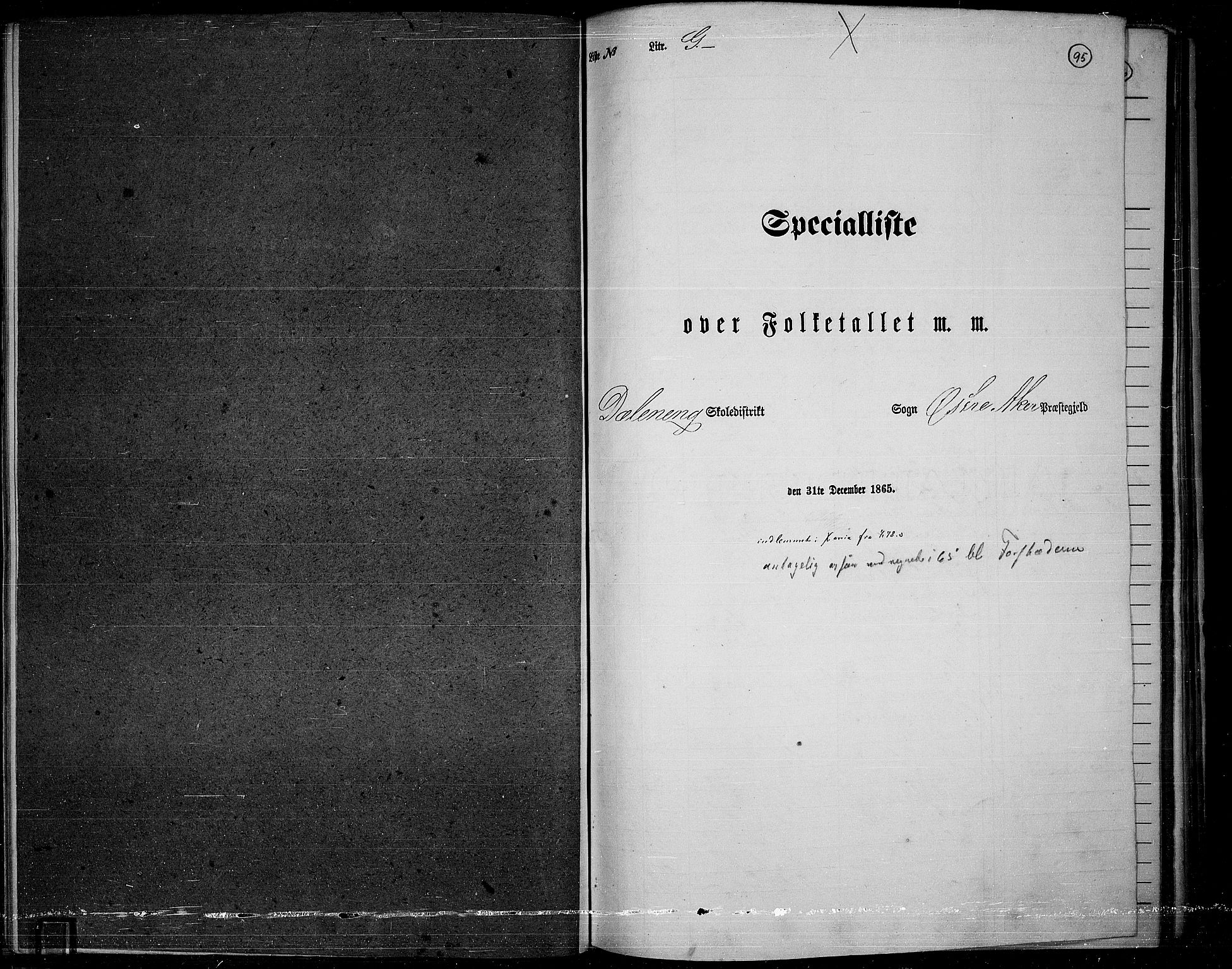 RA, Folketelling 1865 for 0218bP Østre Aker prestegjeld, 1865, s. 92