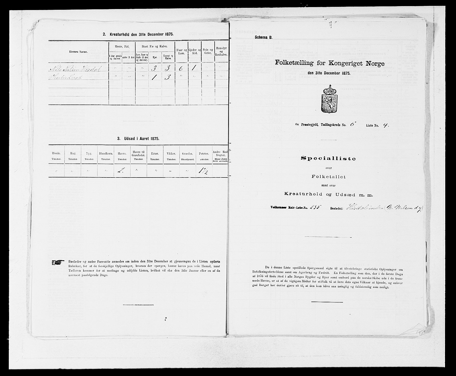 SAB, Folketelling 1875 for 1243P Os prestegjeld, 1875, s. 758