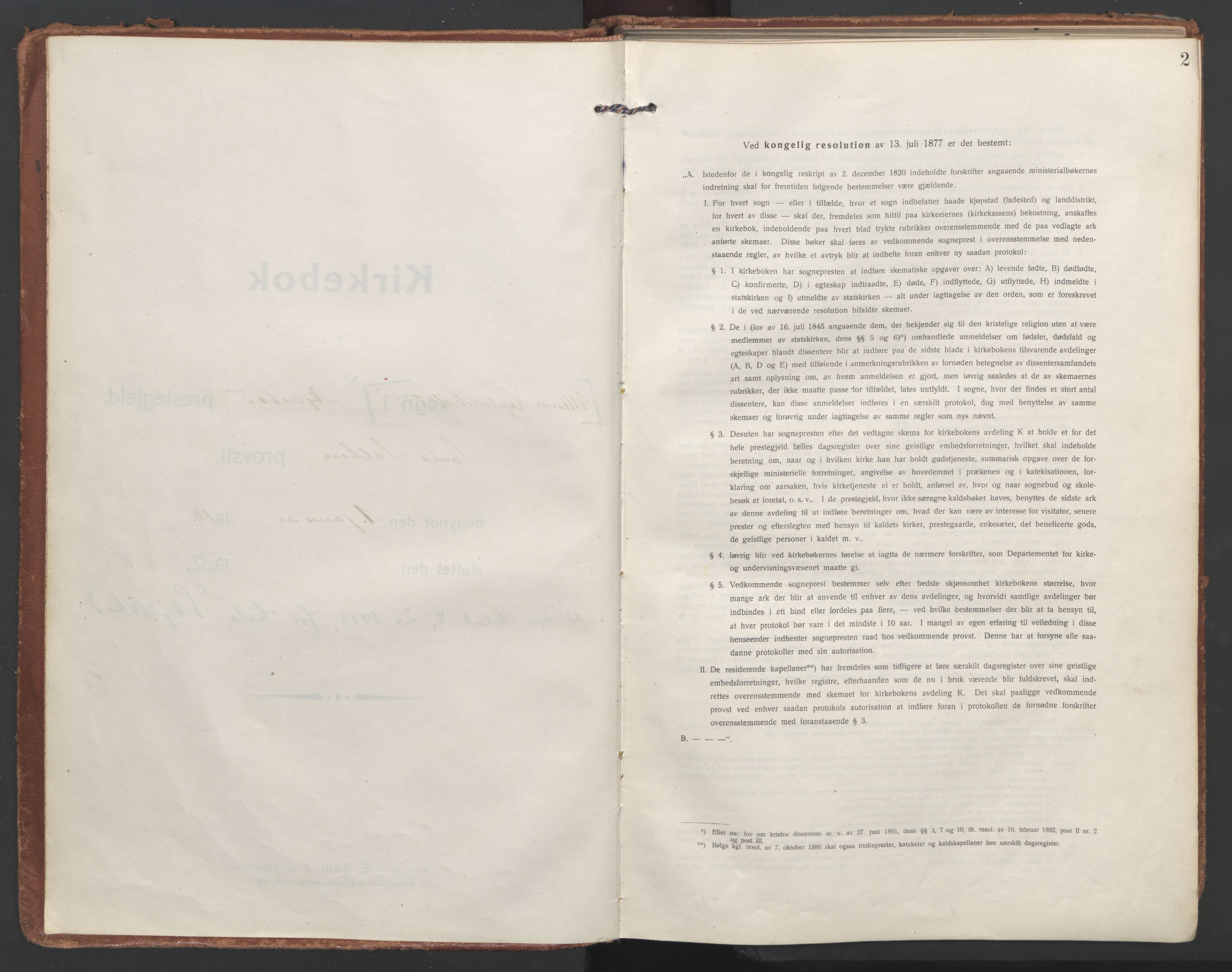 Ministerialprotokoller, klokkerbøker og fødselsregistre - Nordland, SAT/A-1459/852/L0748: Ministerialbok nr. 852A18, 1913-1932, s. 2