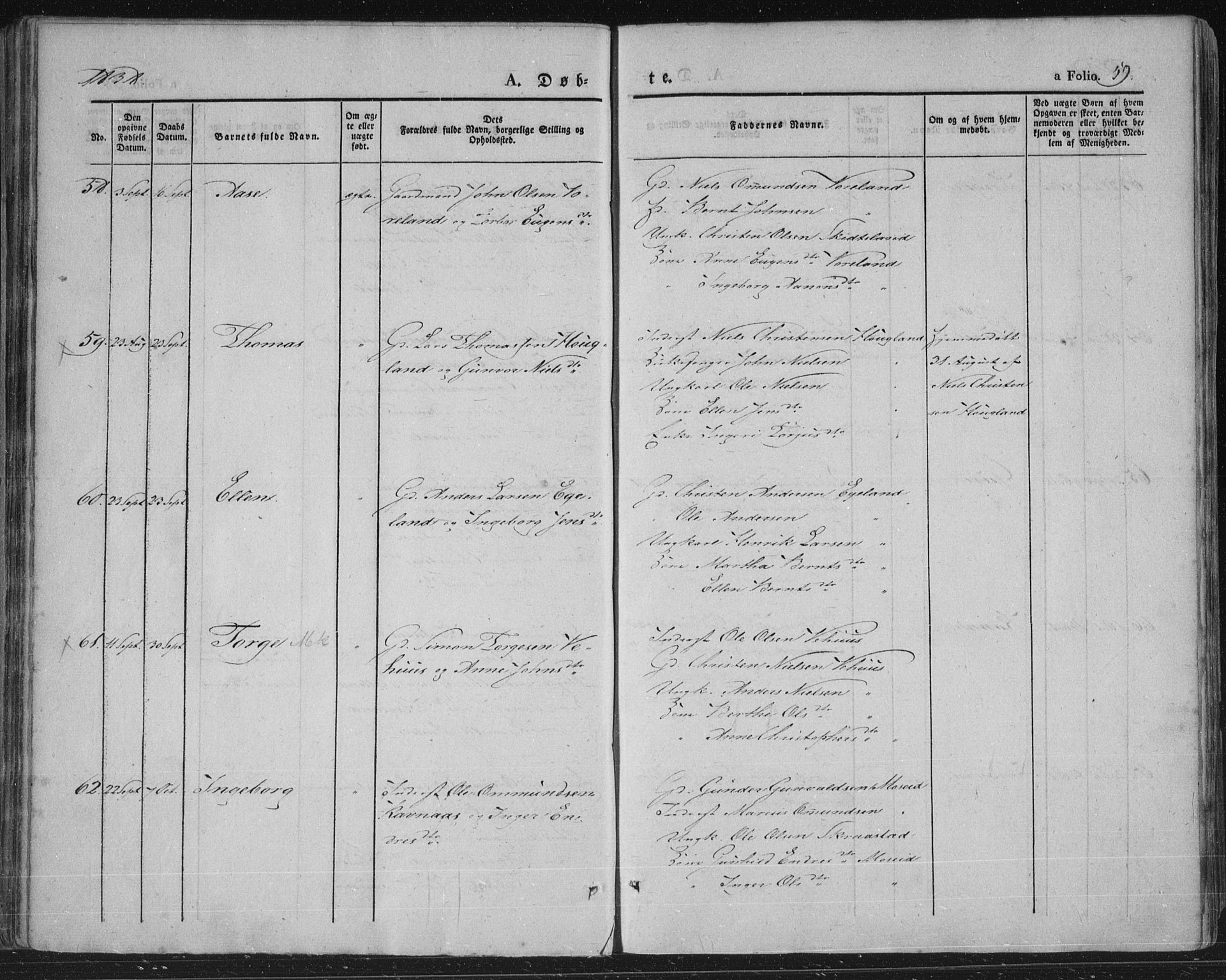 Vennesla sokneprestkontor, AV/SAK-1111-0045/Fa/Fac/L0004: Ministerialbok nr. A 4, 1834-1855, s. 59