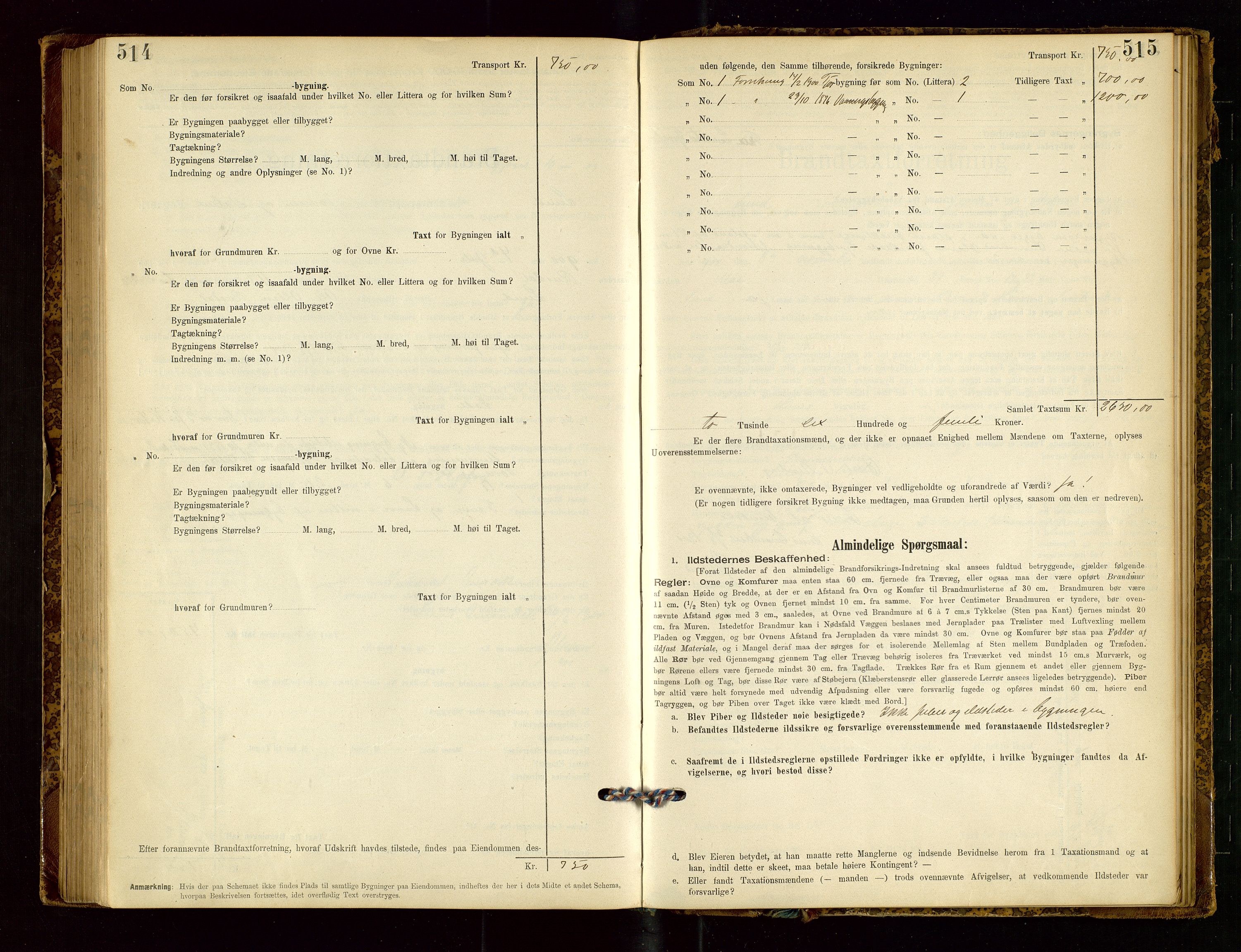 Lund lensmannskontor, SAST/A-100303/Gob/L0001: "Brandtakstprotokol", 1894-1907, s. 514-515