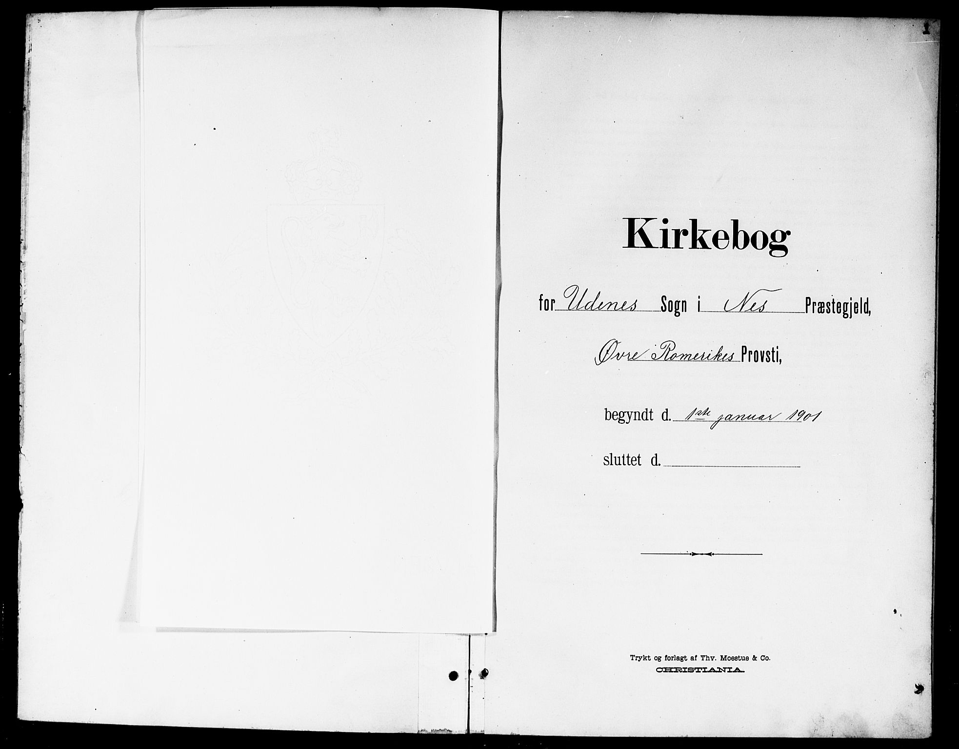 Nes prestekontor Kirkebøker, SAO/A-10410/G/Gb/L0001: Klokkerbok nr. II 1, 1901-1917, s. 1