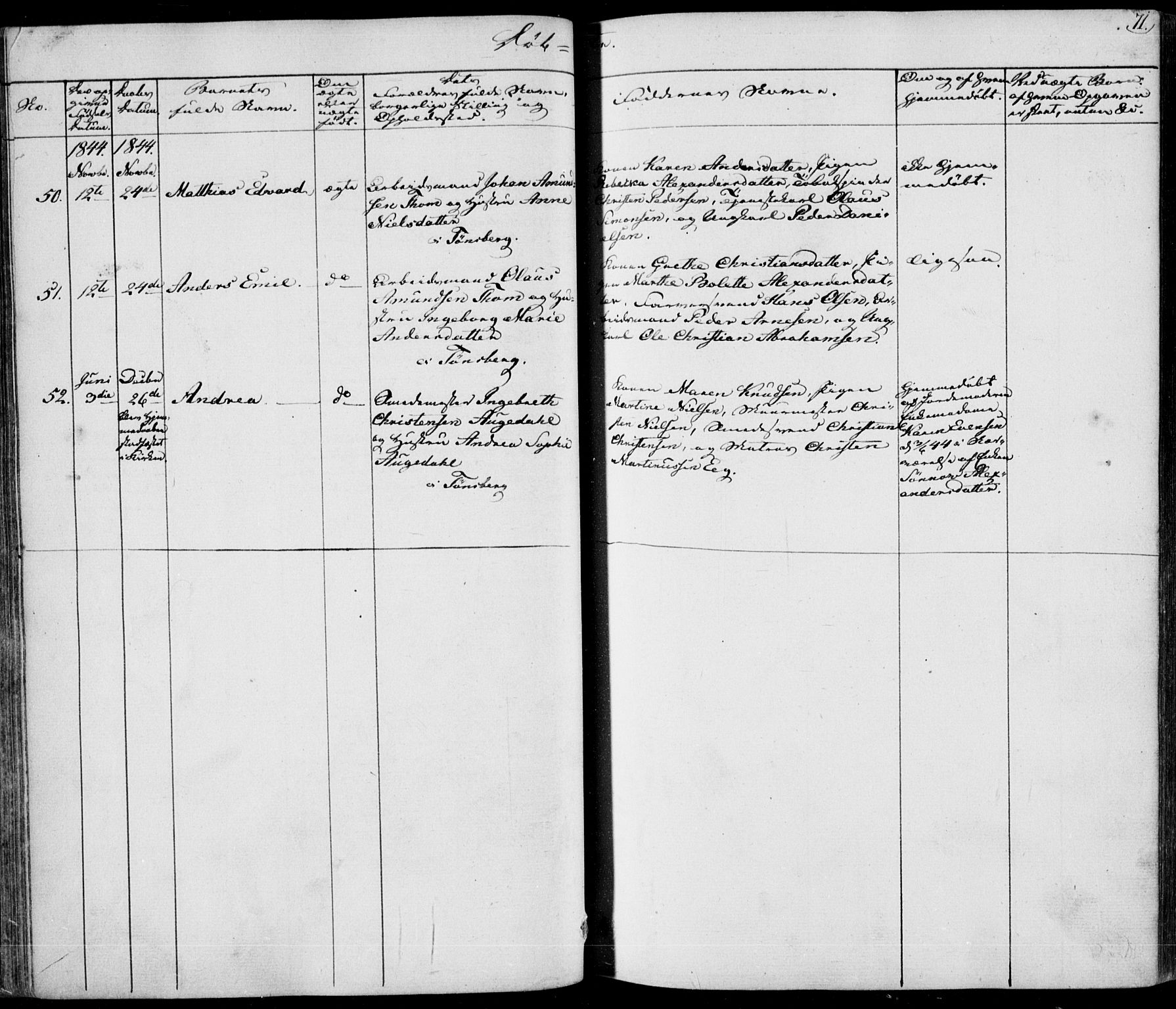 Tønsberg kirkebøker, AV/SAKO-A-330/F/Fa/L0006: Ministerialbok nr. I 6, 1836-1844, s. 71