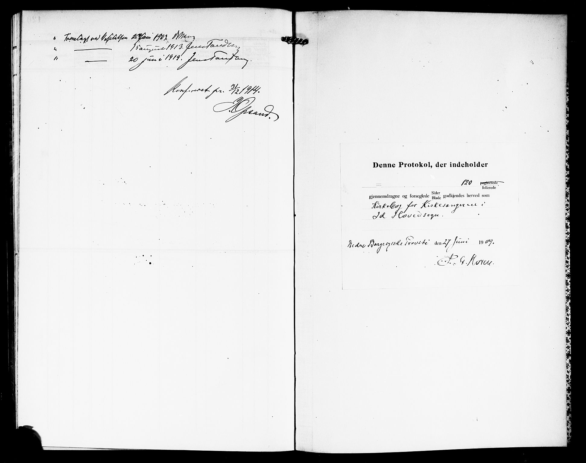 Idd prestekontor Kirkebøker, AV/SAO-A-10911/G/Gb/L0002: Klokkerbok nr. II 2, 1907-1913