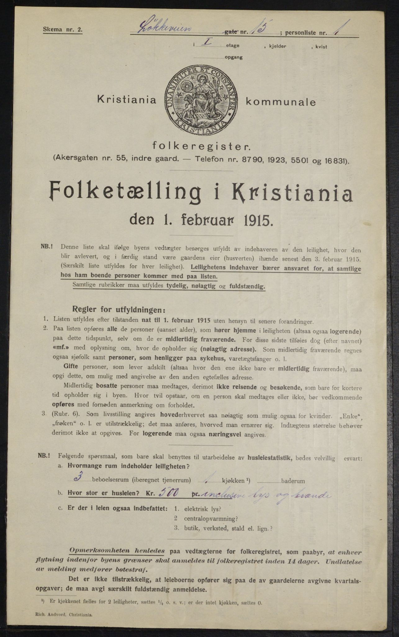 OBA, Kommunal folketelling 1.2.1915 for Kristiania, 1915, s. 58151