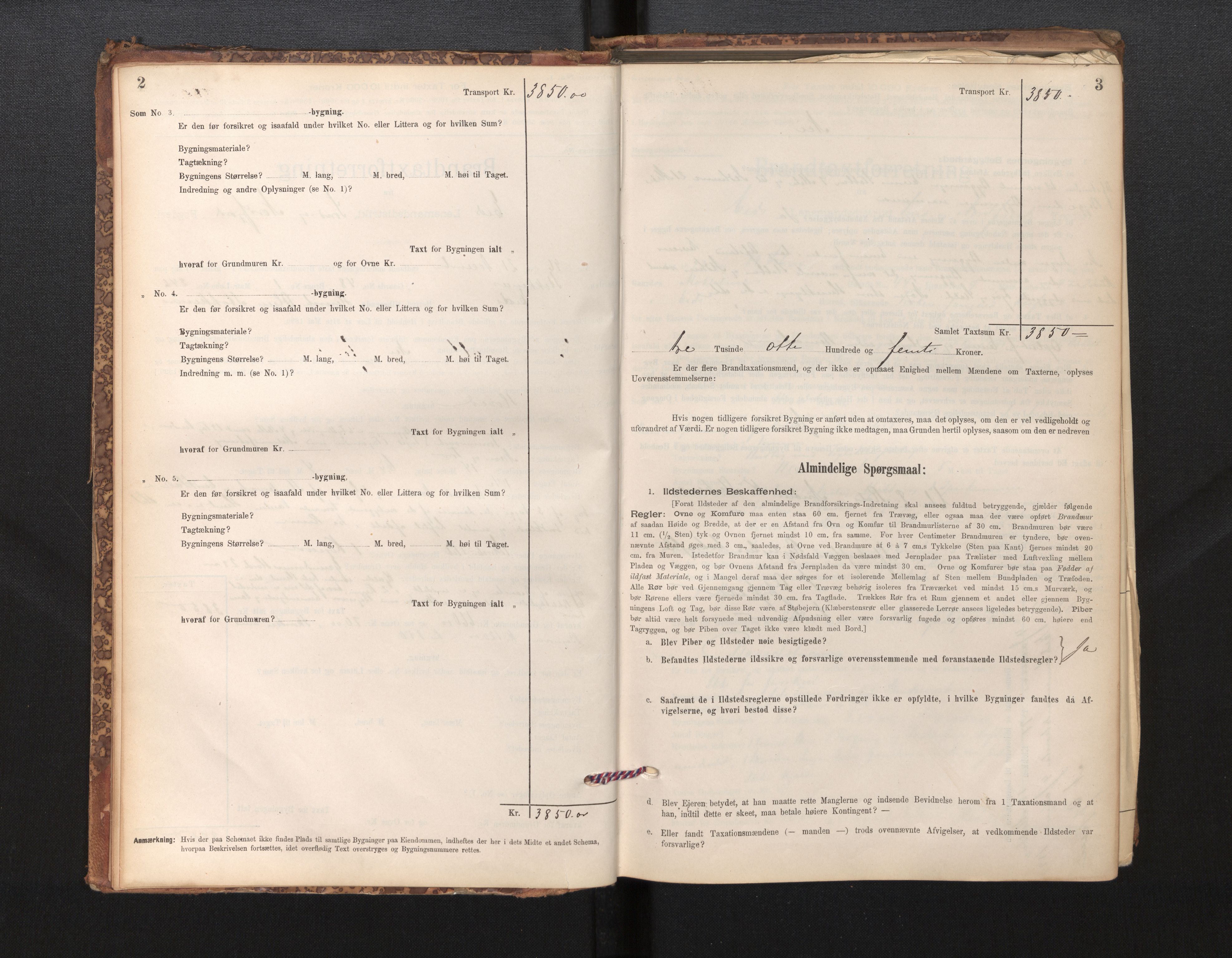 Lensmannen i Eid, SAB/A-27001/0012/L0007: Branntakstprotokoll, skjematakst, 1896-1929, s. 2-3