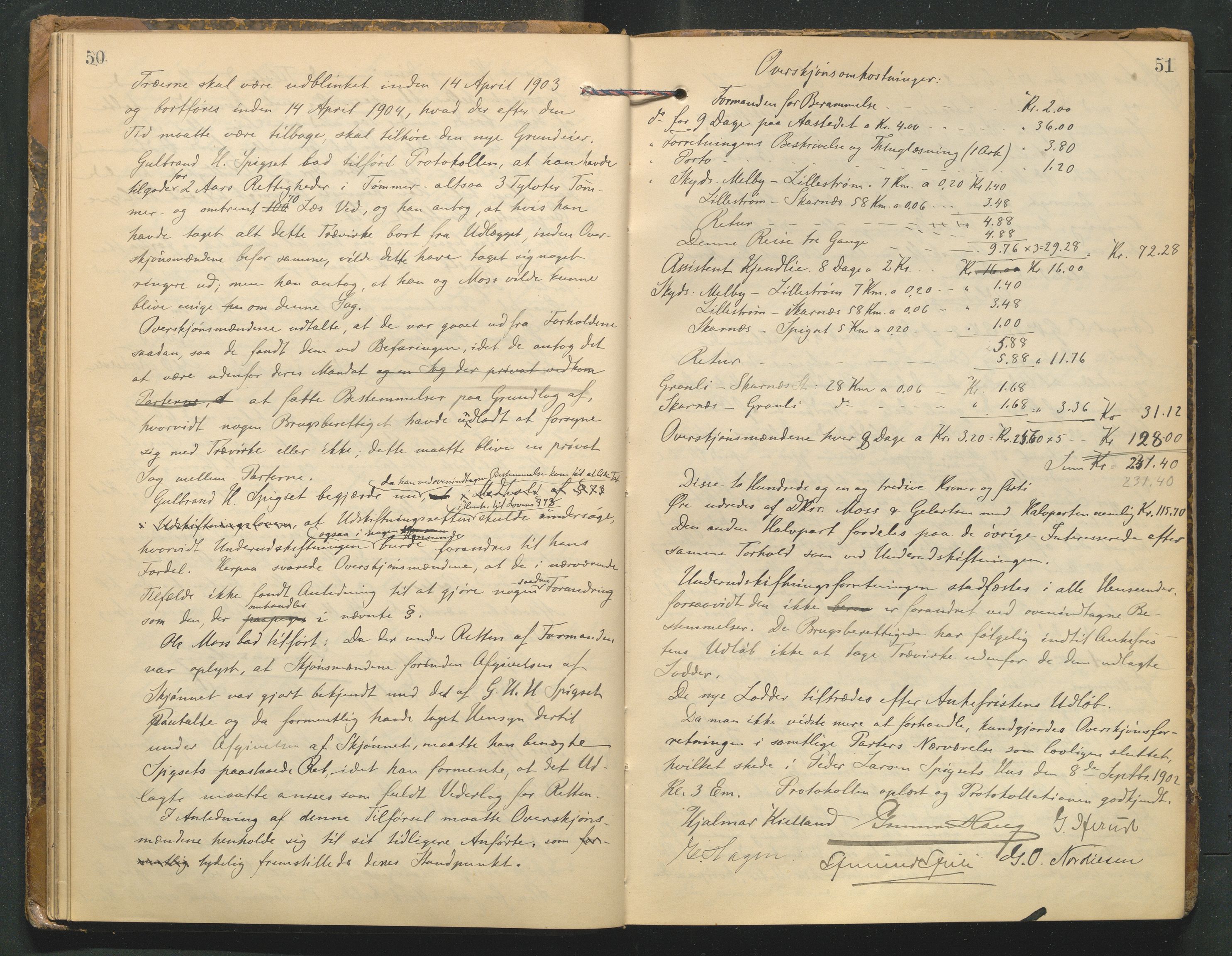 Hedmark og Østerdal jordskifterett, AV/SAH-JORDSKIFTEH-002/G/Ga/L0003/0001: Rettsbøker / Rettsbok - K, 1901-1913, s. 50-51