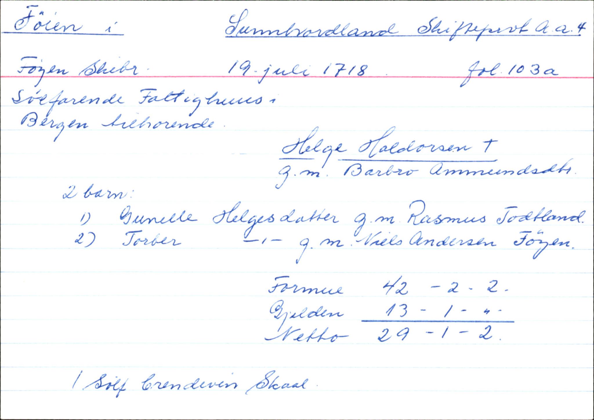 Skiftekort ved Statsarkivet i Bergen, SAB/SKIFTEKORT/004/L0003: Skifteprotokoll nr. 4, 1717-1722, s. 134