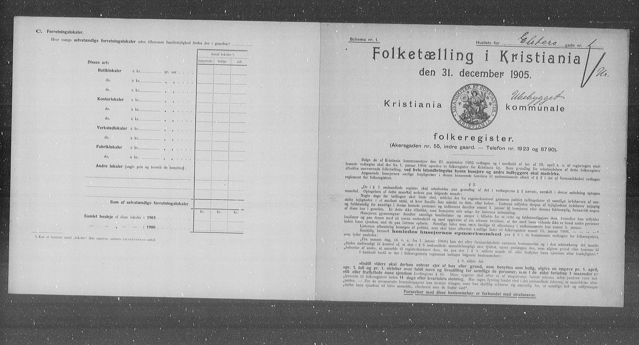 OBA, Kommunal folketelling 31.12.1905 for Kristiania kjøpstad, 1905, s. 10491