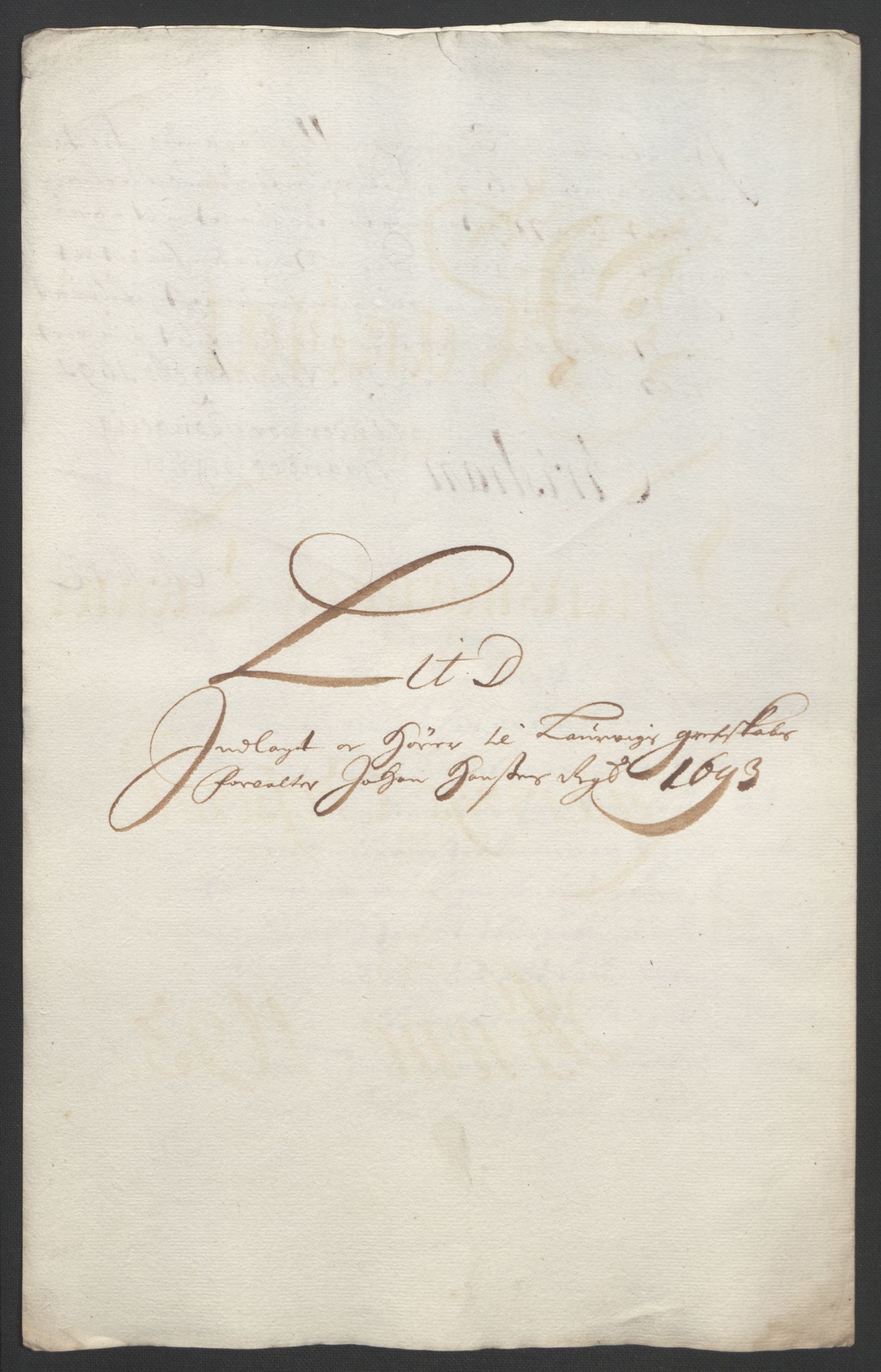 Rentekammeret inntil 1814, Reviderte regnskaper, Fogderegnskap, RA/EA-4092/R33/L1974: Fogderegnskap Larvik grevskap, 1693-1695, s. 63