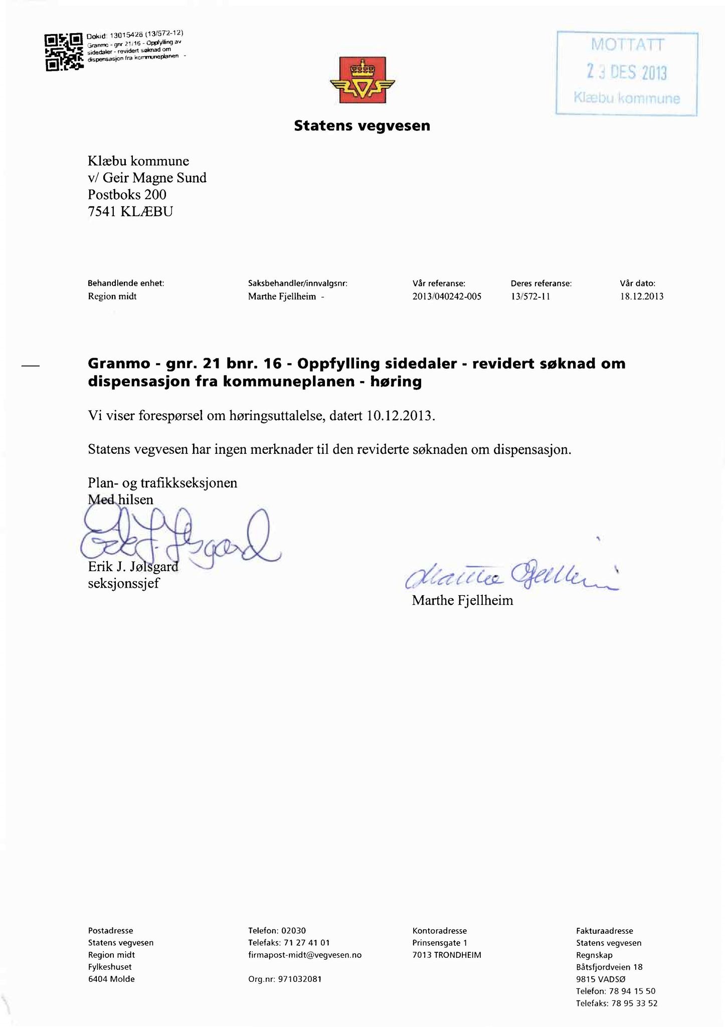 Klæbu Kommune, TRKO/KK/02-FS/L007: Formannsskapet - Møtedokumenter, 2014, s. 130