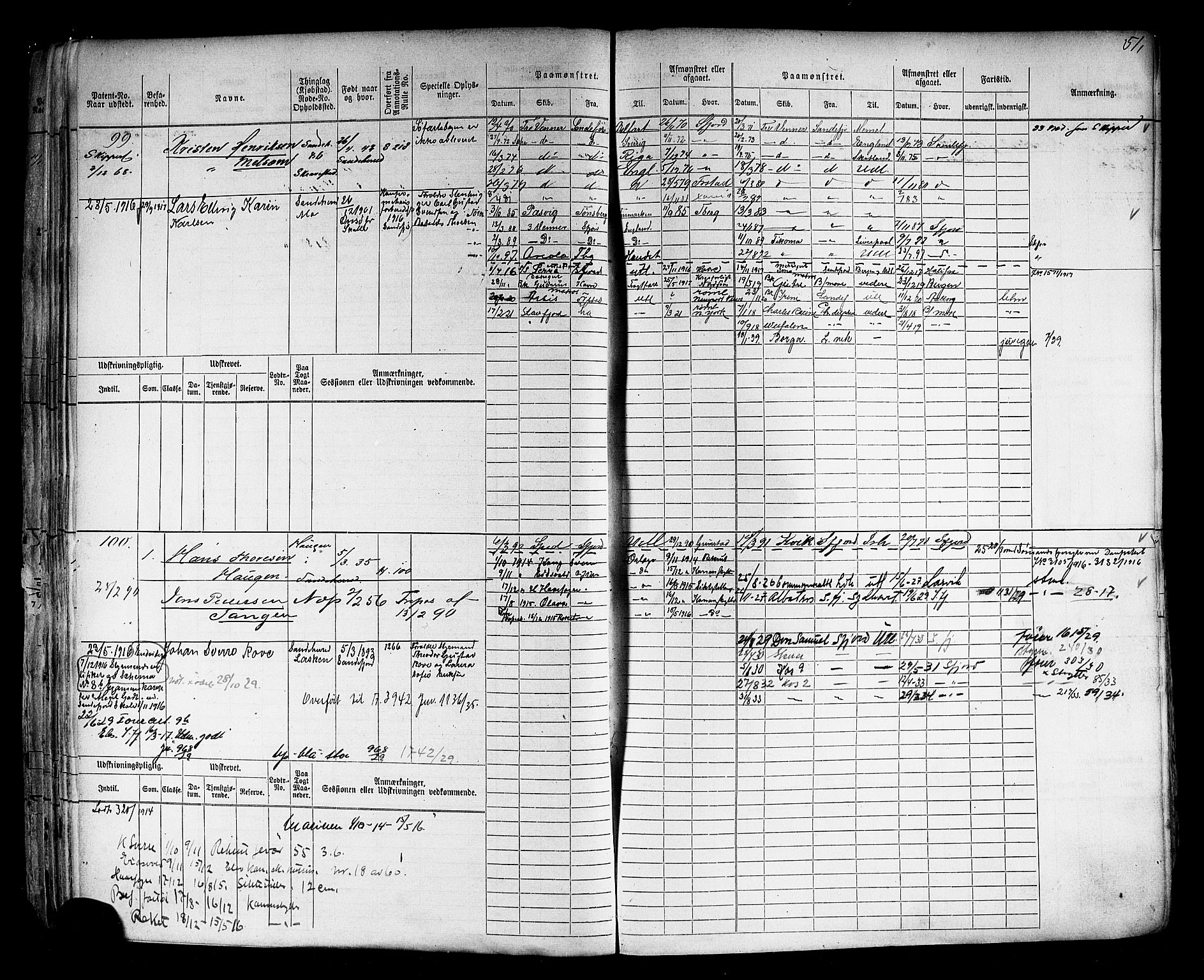 Sandefjord innrulleringskontor, AV/SAKO-A-788/F/Fb/L0005: Hovedrulle, 1869, s. 53