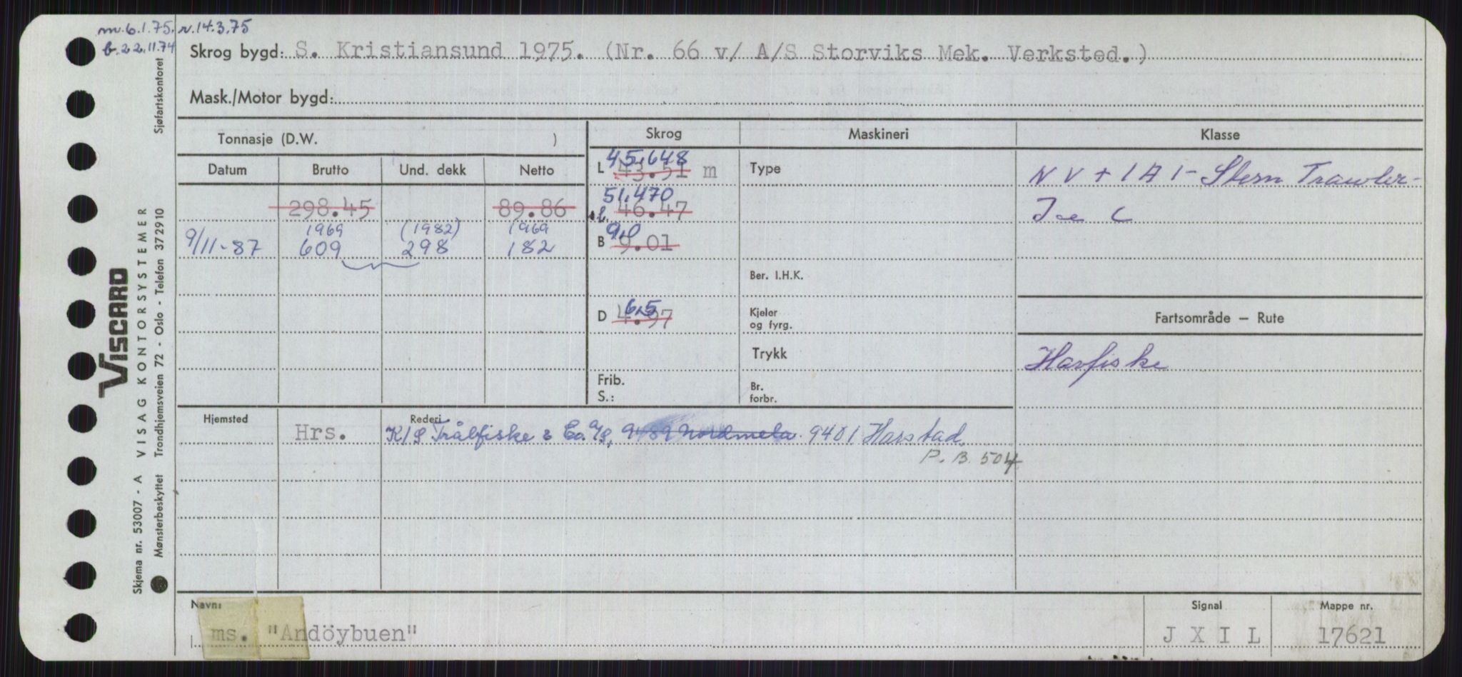 Sjøfartsdirektoratet med forløpere, Skipsmålingen, RA/S-1627/H/Ha/L0001/0001: Fartøy, A-Eig / Fartøy A-Bjøn, s. 251