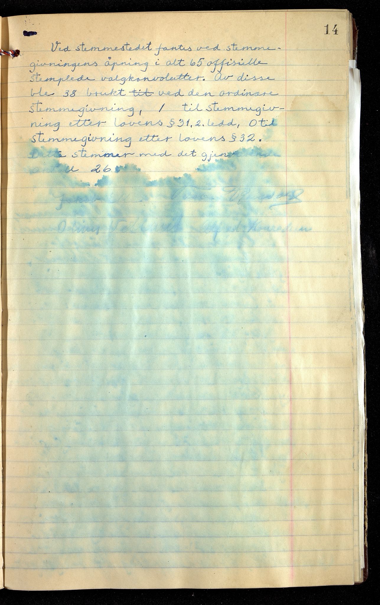 Lista kommune - Stemmestyret, ARKSOR/1003LI112/A/L0026: Møtebok Aamdal skolekrets, stortingsvalg (d), 1921-1989, s. 14a