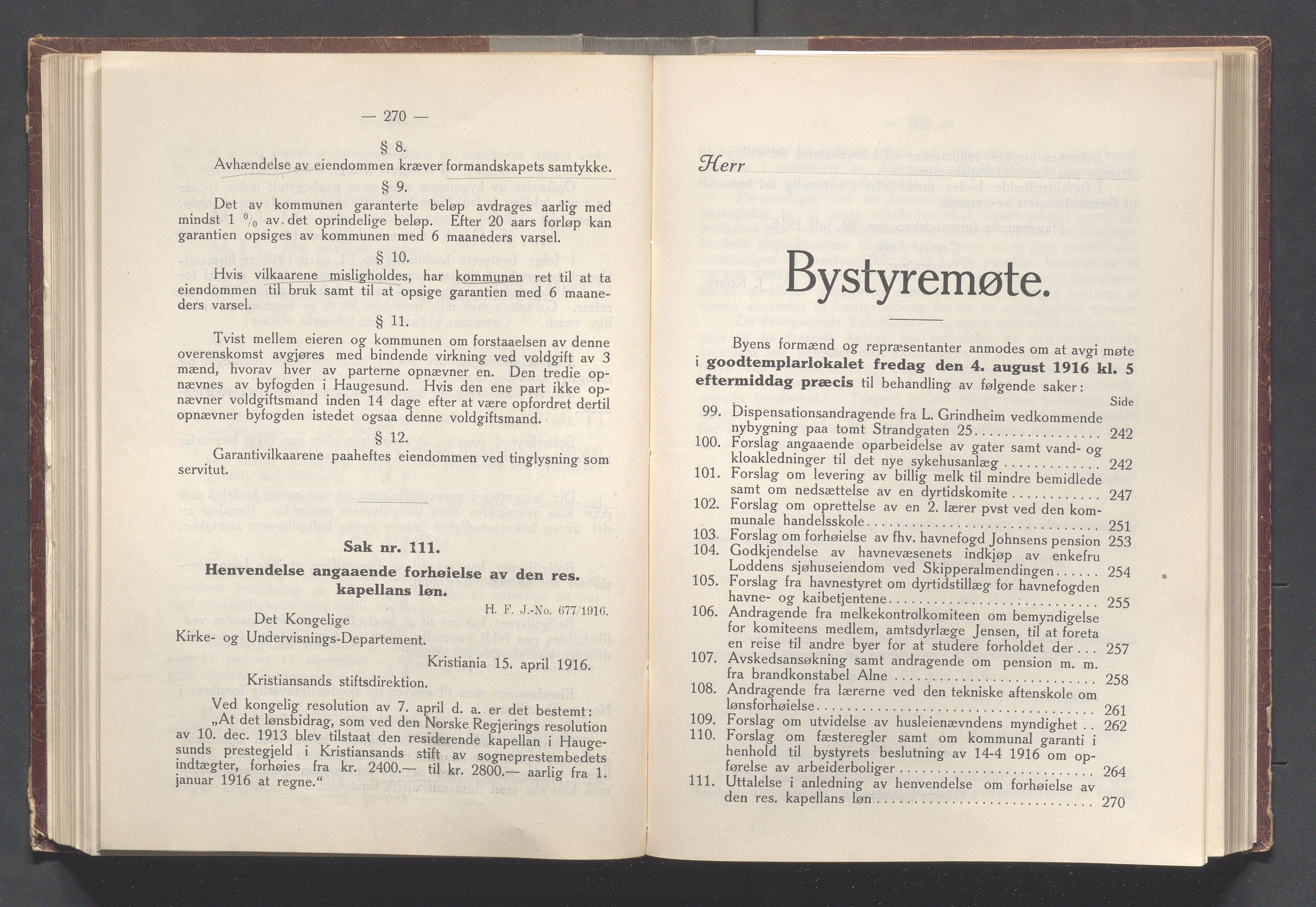 Haugesund kommune - Formannskapet og Bystyret, IKAR/A-740/A/Abb/L0002: Bystyreforhandlinger, 1908-1917, s. 807