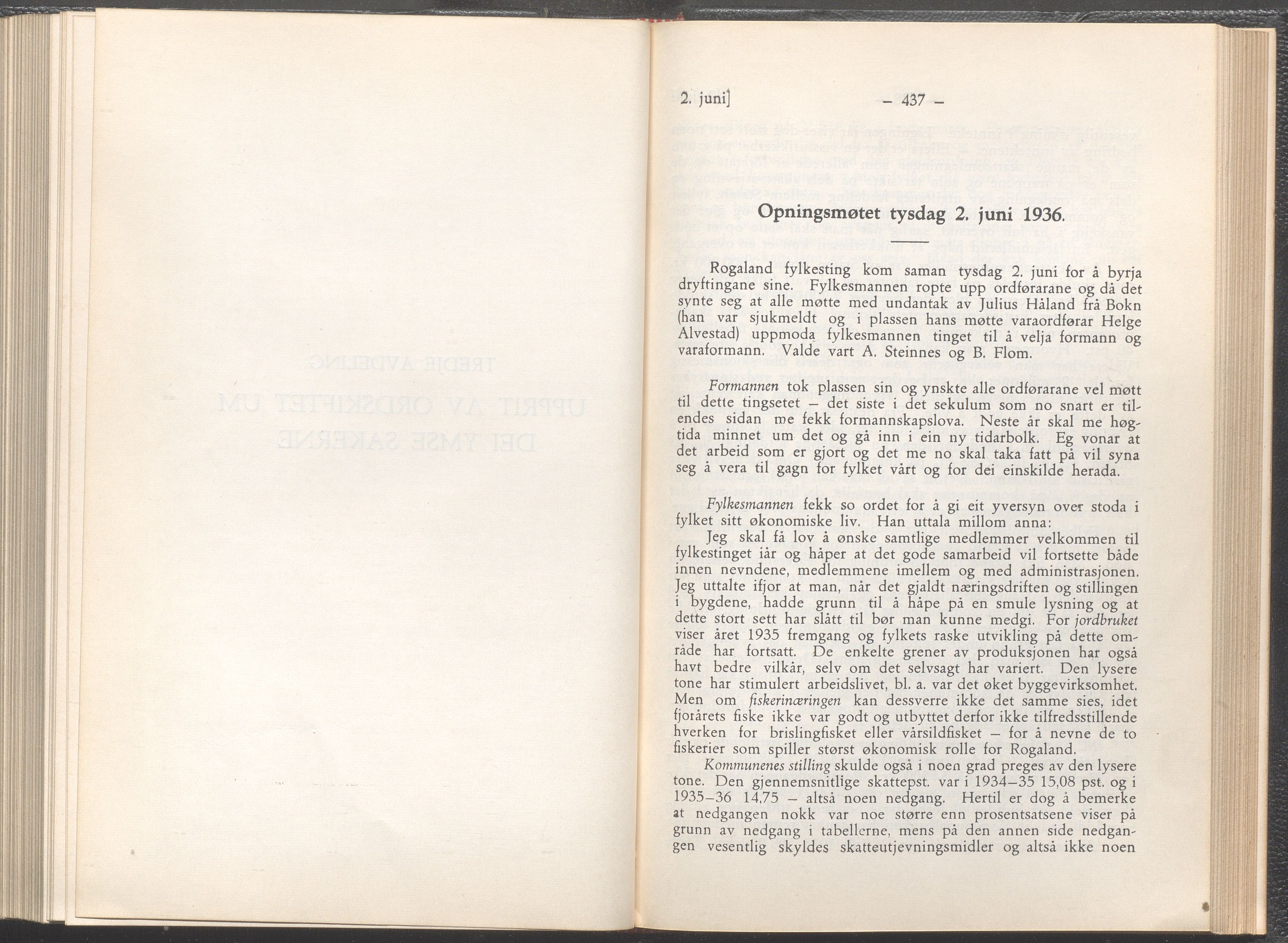 Rogaland fylkeskommune - Fylkesrådmannen , IKAR/A-900/A/Aa/Aaa/L0055: Møtebok , 1936, s. 436-437