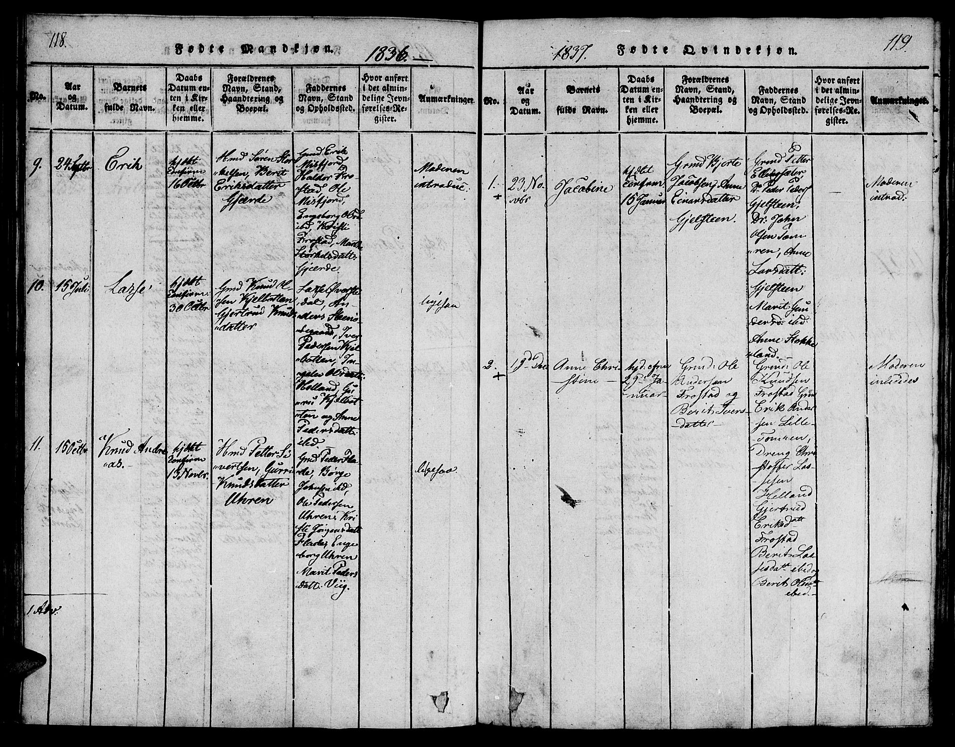 Ministerialprotokoller, klokkerbøker og fødselsregistre - Møre og Romsdal, SAT/A-1454/539/L0528: Ministerialbok nr. 539A01, 1818-1847, s. 118-119