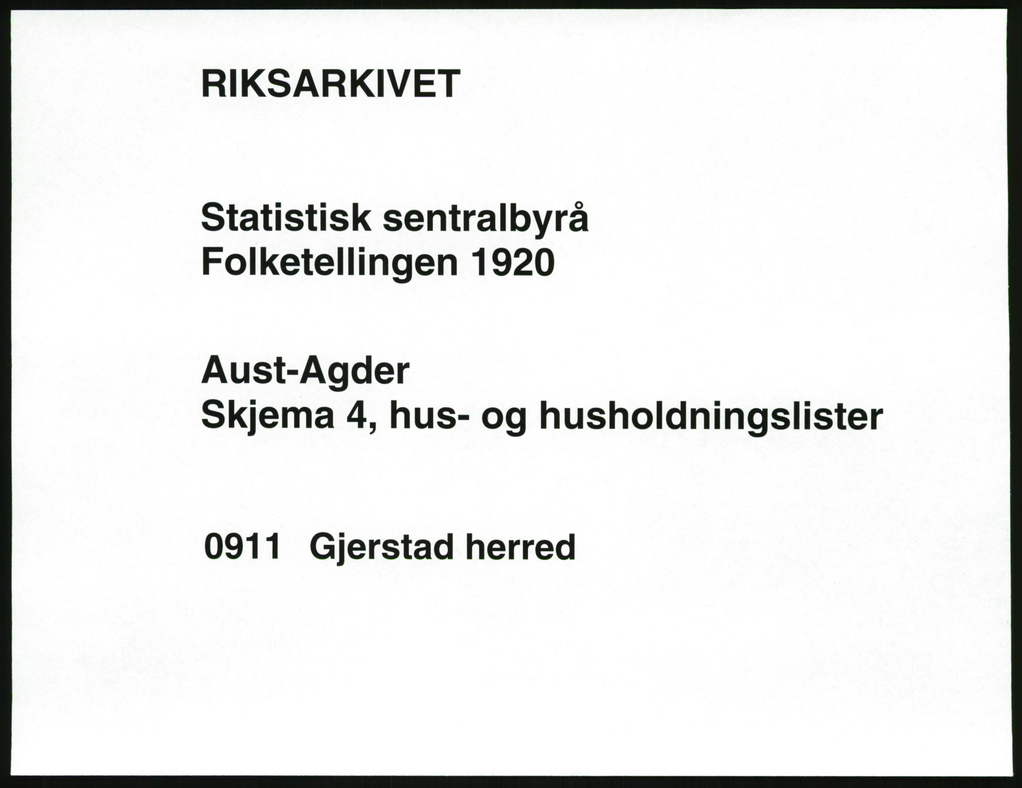 SAK, Folketelling 1920 for 0911 Gjerstad herred, 1920, s. 33