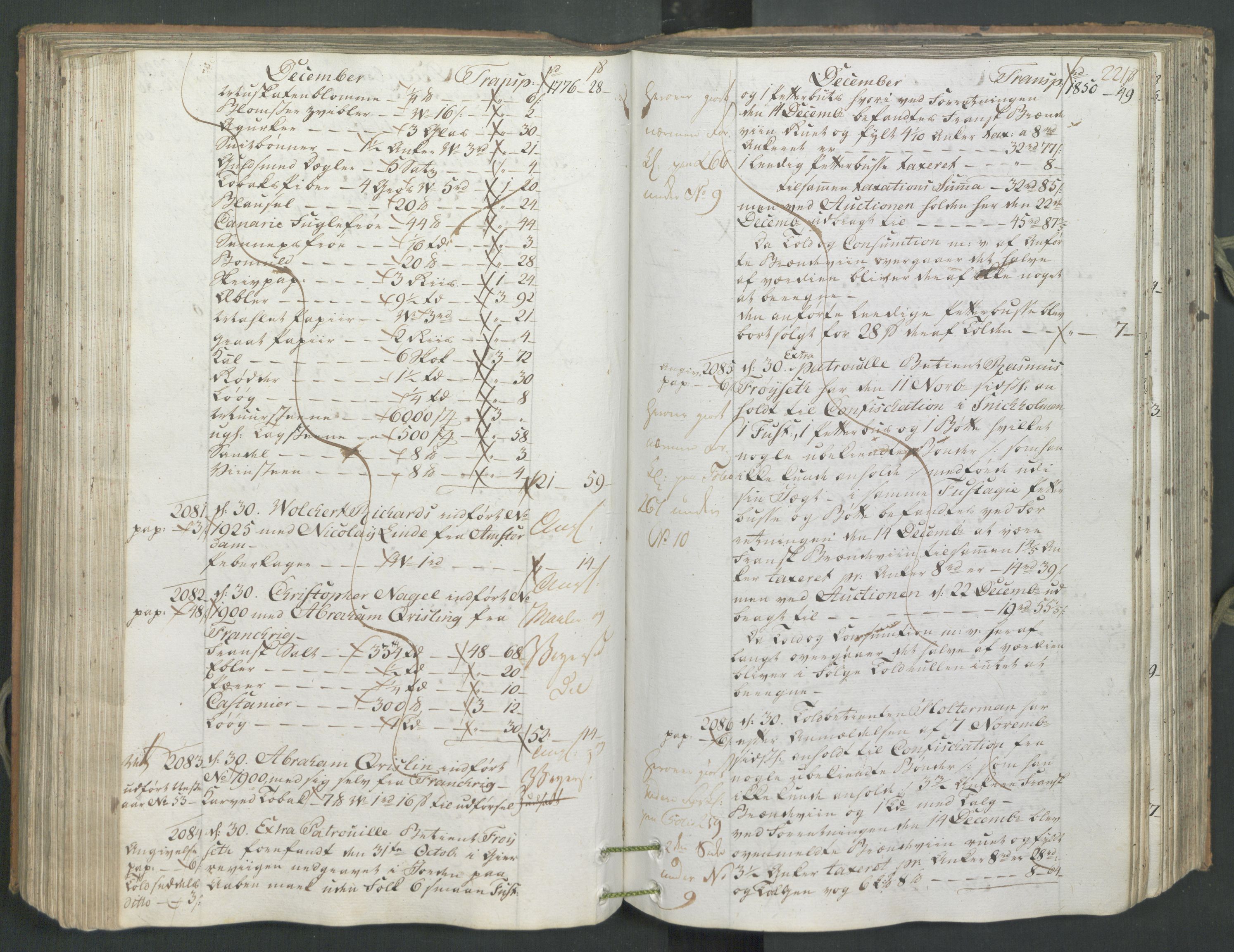 Generaltollkammeret, tollregnskaper, AV/RA-EA-5490/R26/L0222/0001: Tollregnskaper Bergen A / Inngående hovedtollbok, 1786, s. 220b-221a