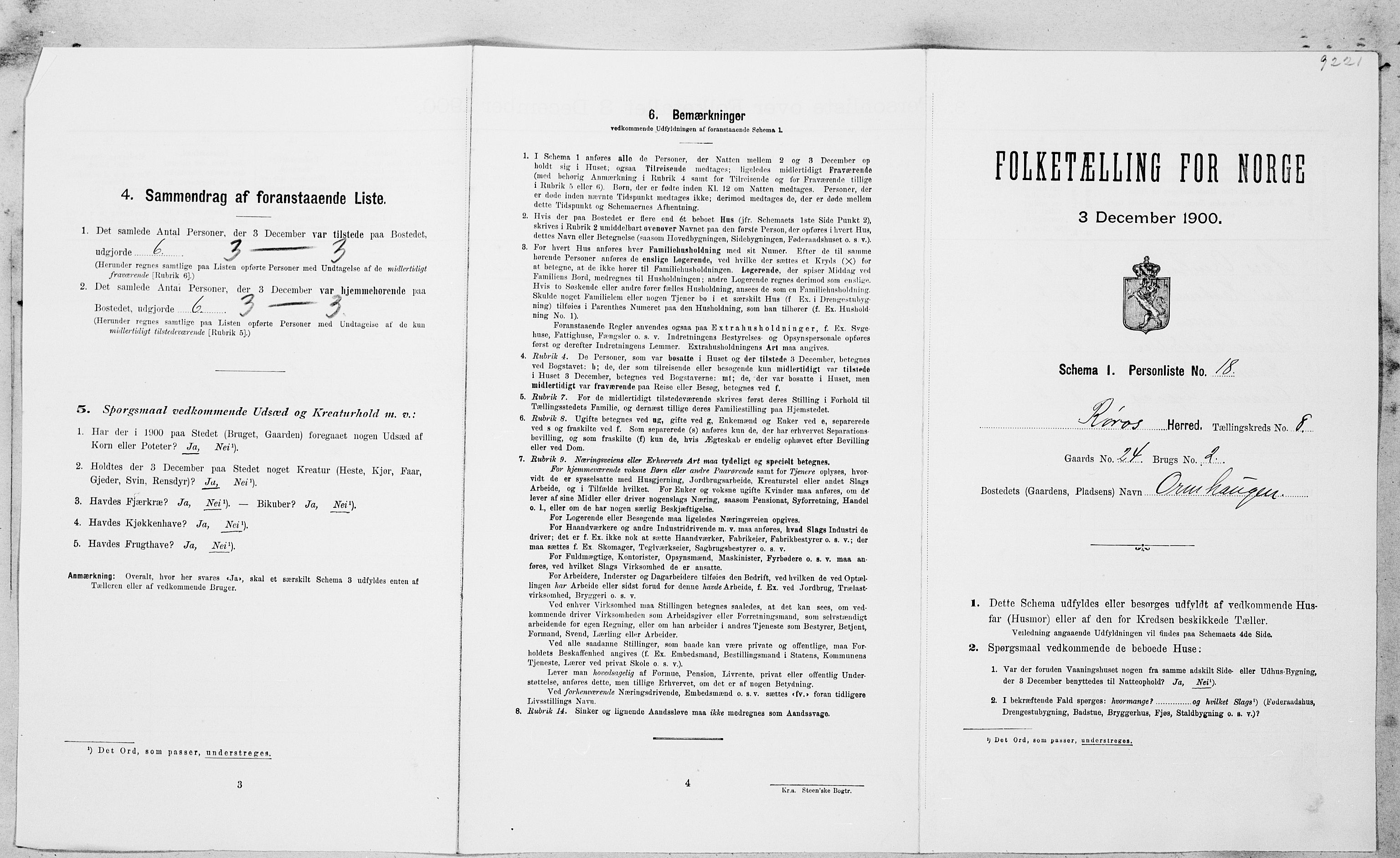 SAT, Folketelling 1900 for 1640 Røros herred, 1900, s. 932