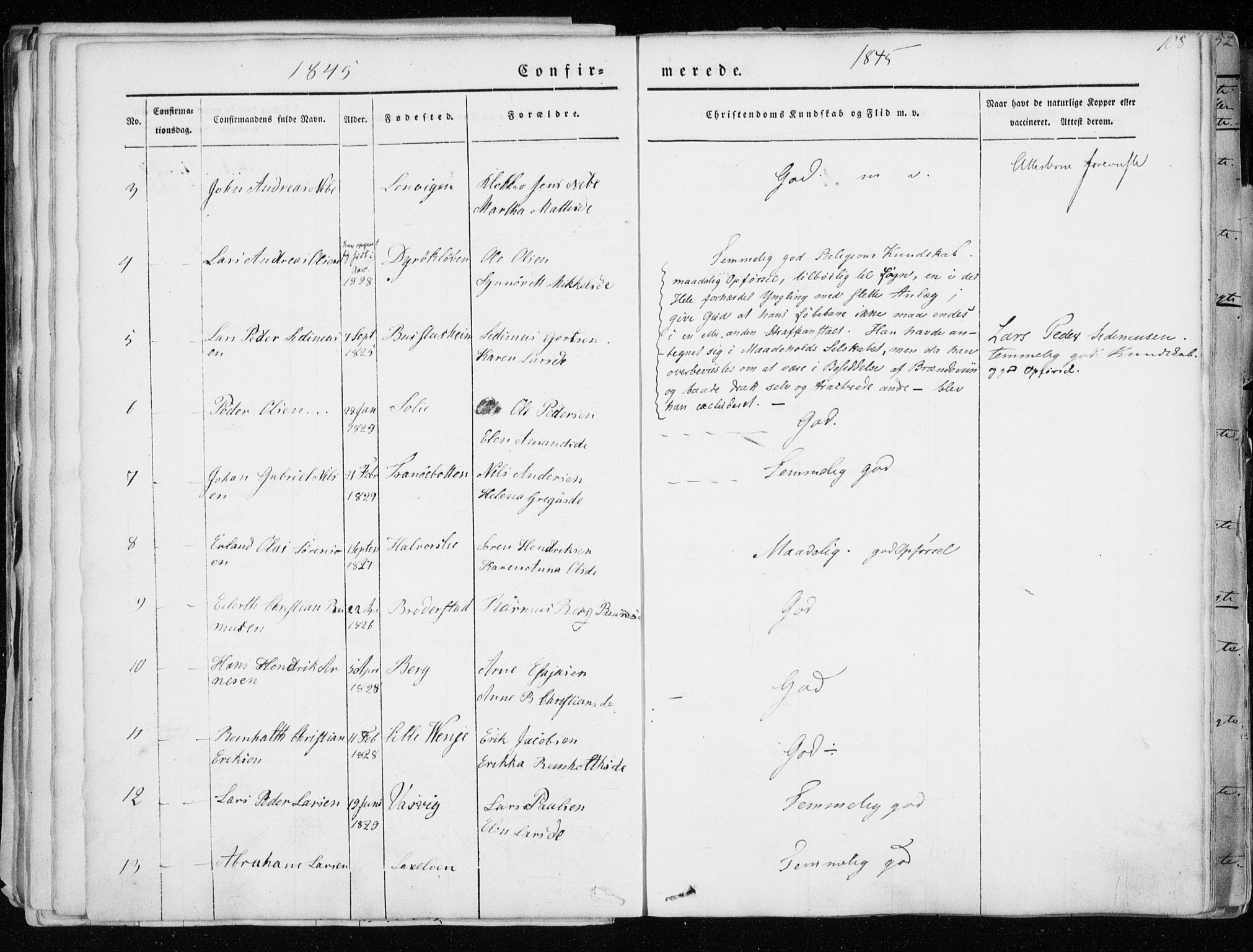 Tranøy sokneprestkontor, SATØ/S-1313/I/Ia/Iaa/L0006kirke: Ministerialbok nr. 6, 1844-1855, s. 108