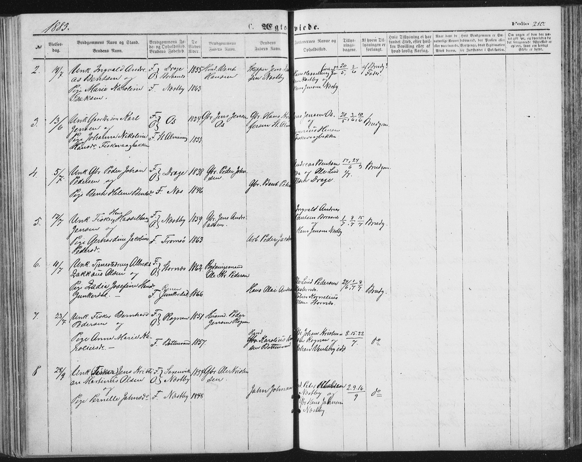 Ministerialprotokoller, klokkerbøker og fødselsregistre - Nordland, AV/SAT-A-1459/847/L0668: Ministerialbok nr. 847A08, 1872-1886, s. 210