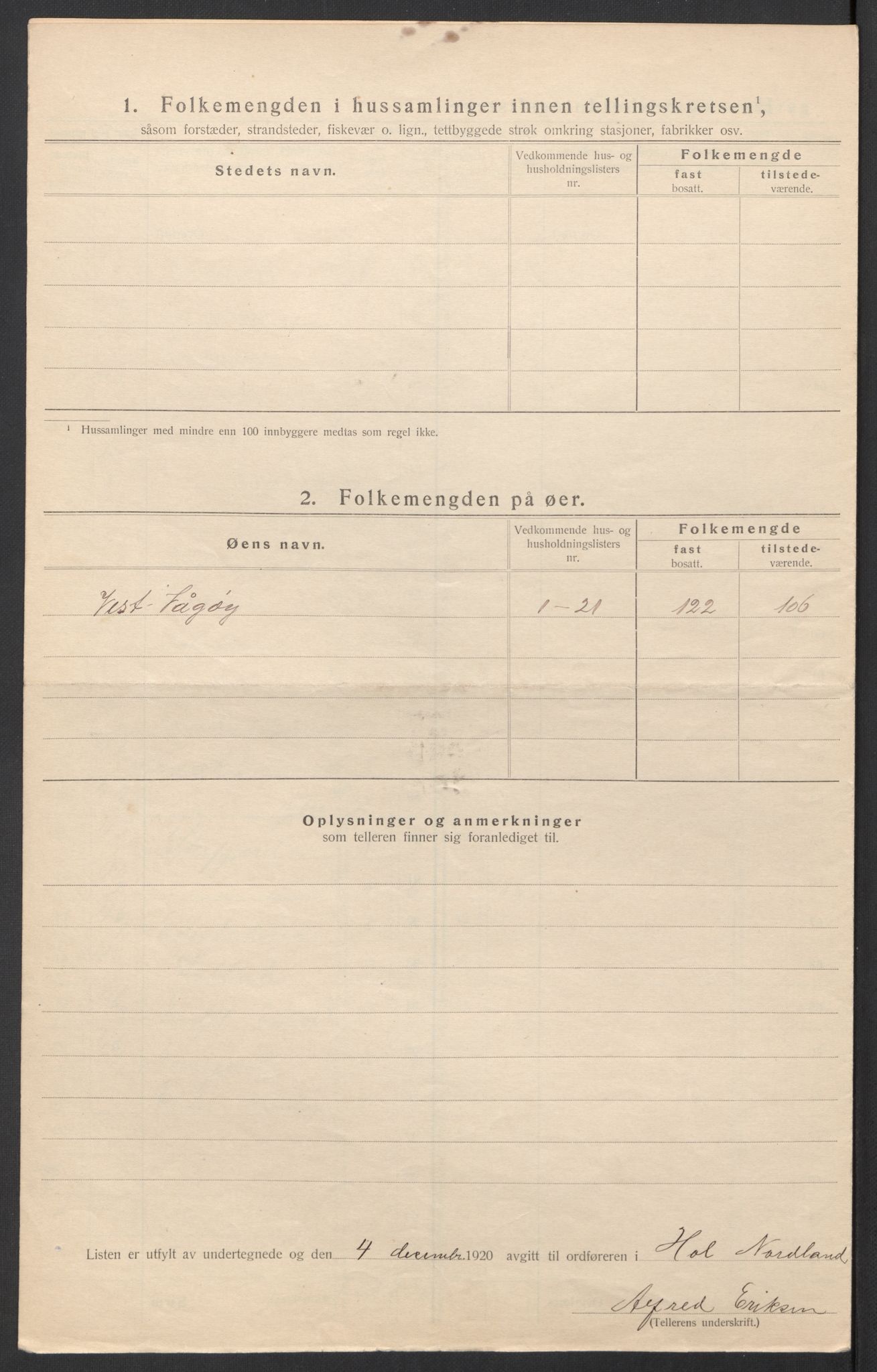 SAT, Folketelling 1920 for 1861 Hol herred, 1920, s. 14