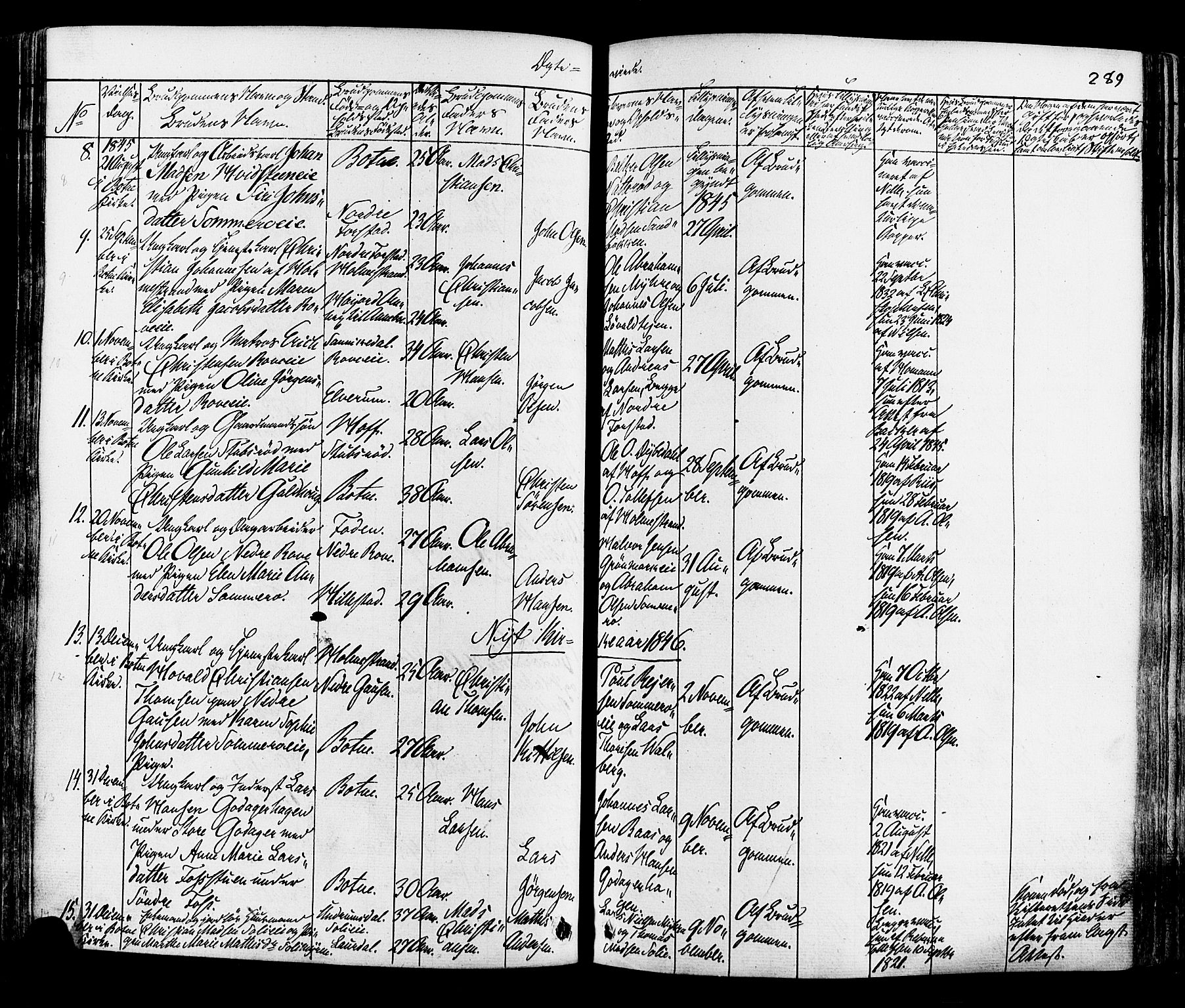 Botne kirkebøker, AV/SAKO-A-340/F/Fa/L0006: Ministerialbok nr. I 6, 1836-1877, s. 289