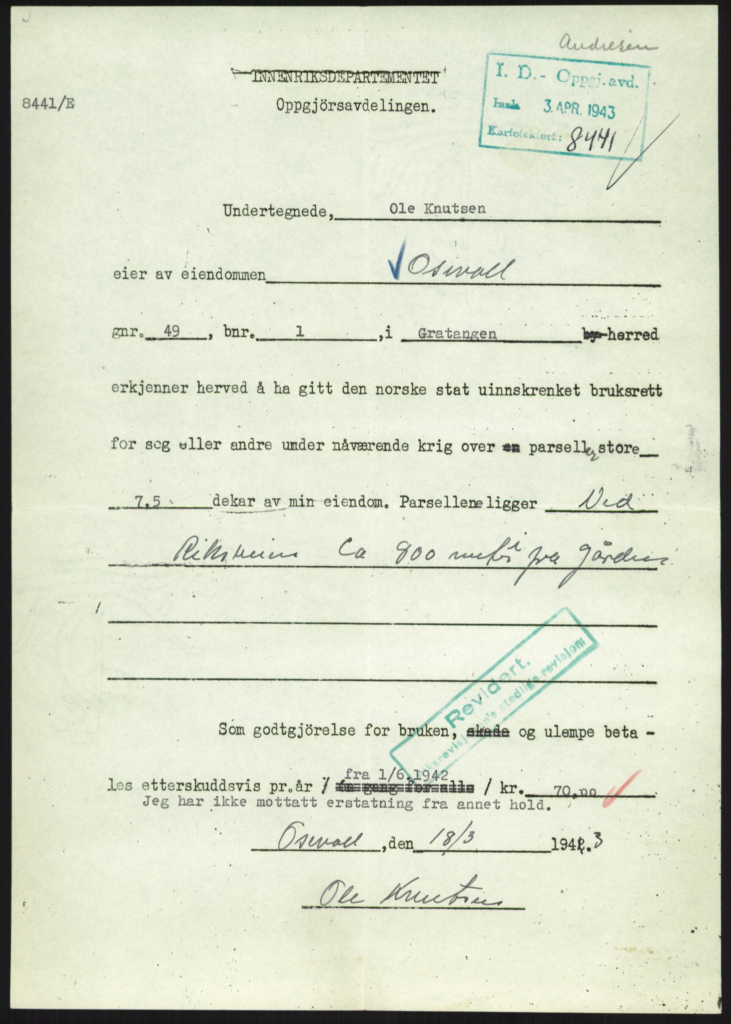 Forsvarsdepartementet, 10. kontor / Oppgjørskontoret, AV/RA-RAFA-1225/D/Dd/L0479: Troms, 1941-1956, s. 931