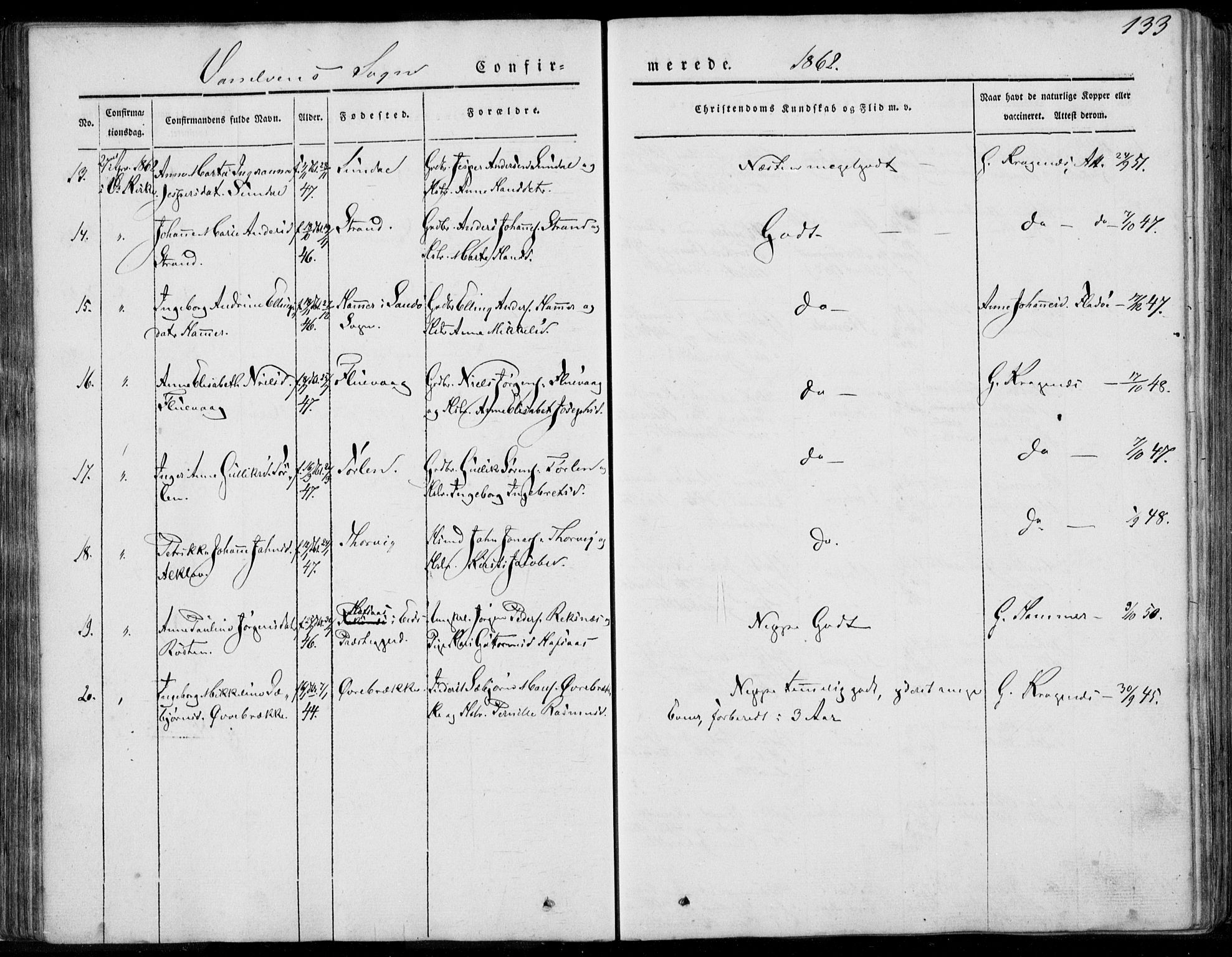 Ministerialprotokoller, klokkerbøker og fødselsregistre - Møre og Romsdal, AV/SAT-A-1454/501/L0006: Ministerialbok nr. 501A06, 1844-1868, s. 133