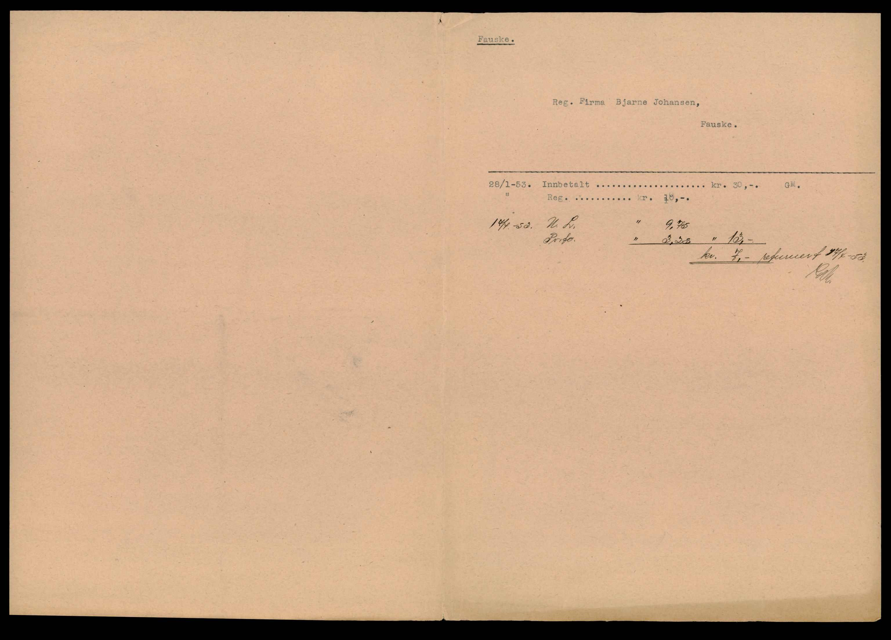 Salten sorenskriveri, AV/SAT-A-4578/4/J/Jd/Jda/L0012: Bilag. Enkeltmannsforetak, personlig firma og andelslag Jo - Kj, 1915-1989, s. 1