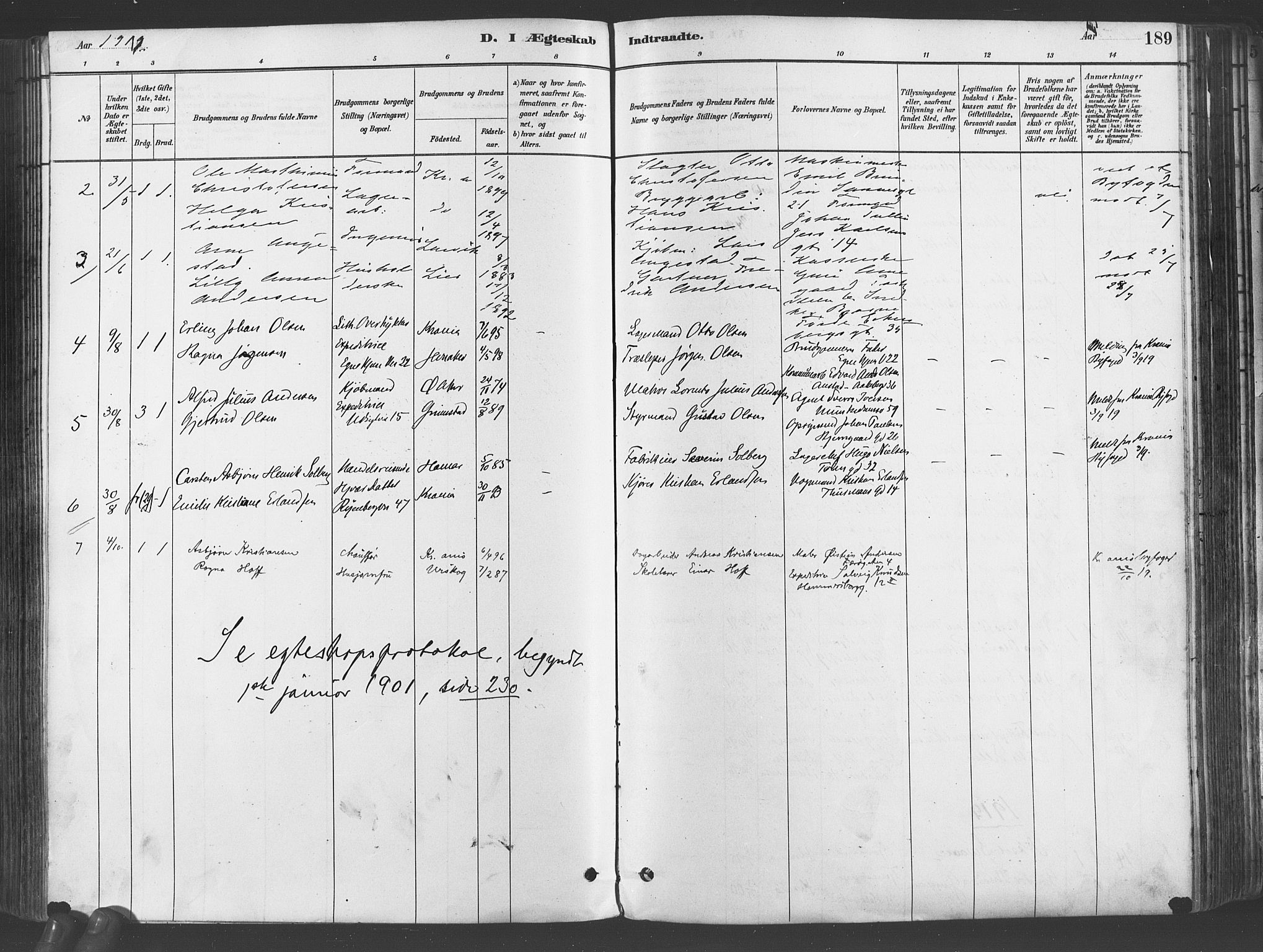 Gamlebyen prestekontor Kirkebøker, AV/SAO-A-10884/F/Fa/L0006: Ministerialbok nr. 6, 1881-1890, s. 189