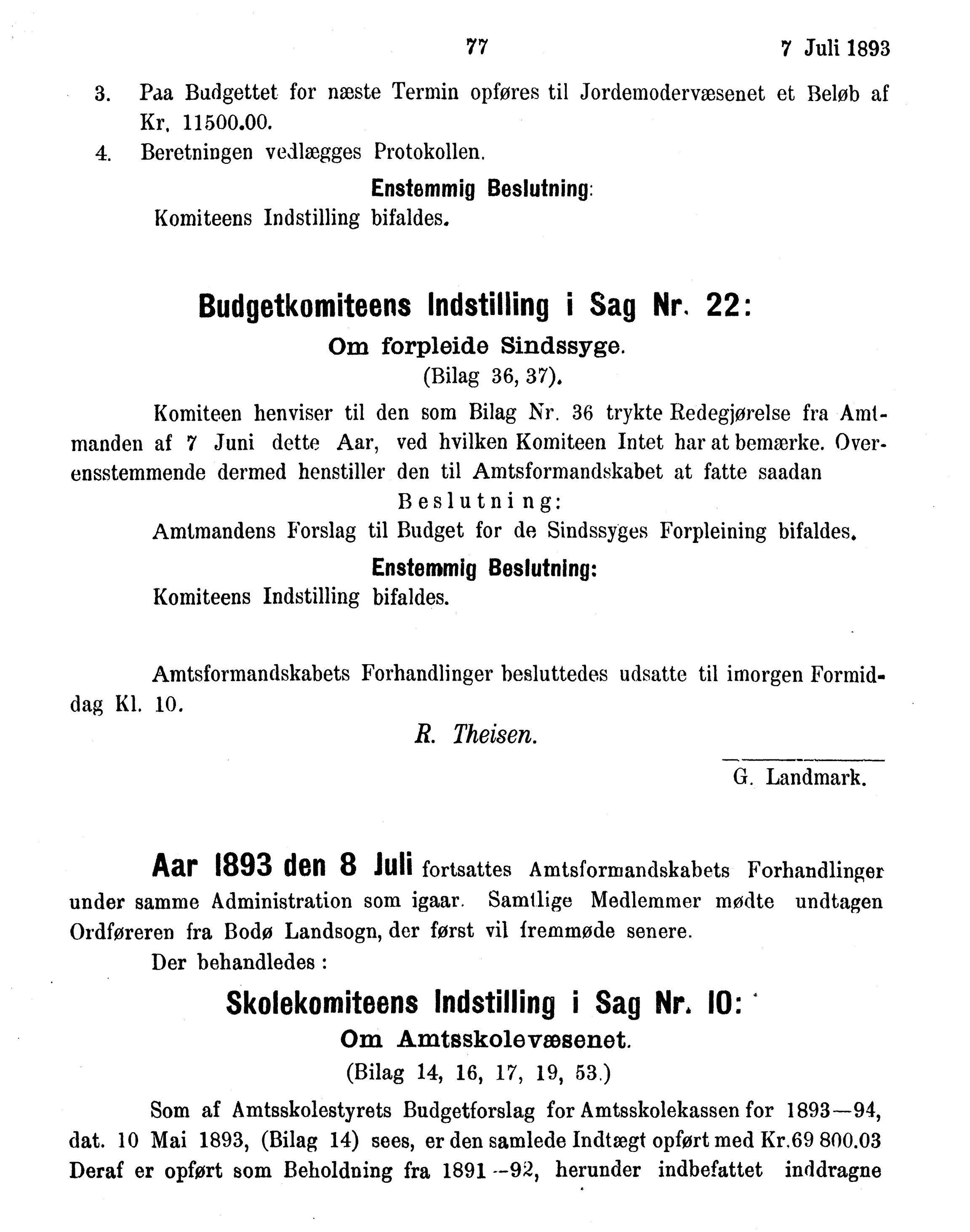 Nordland Fylkeskommune. Fylkestinget, AIN/NFK-17/176/A/Ac/L0016: Fylkestingsforhandlinger 1891-1893, 1891-1893, s. 77
